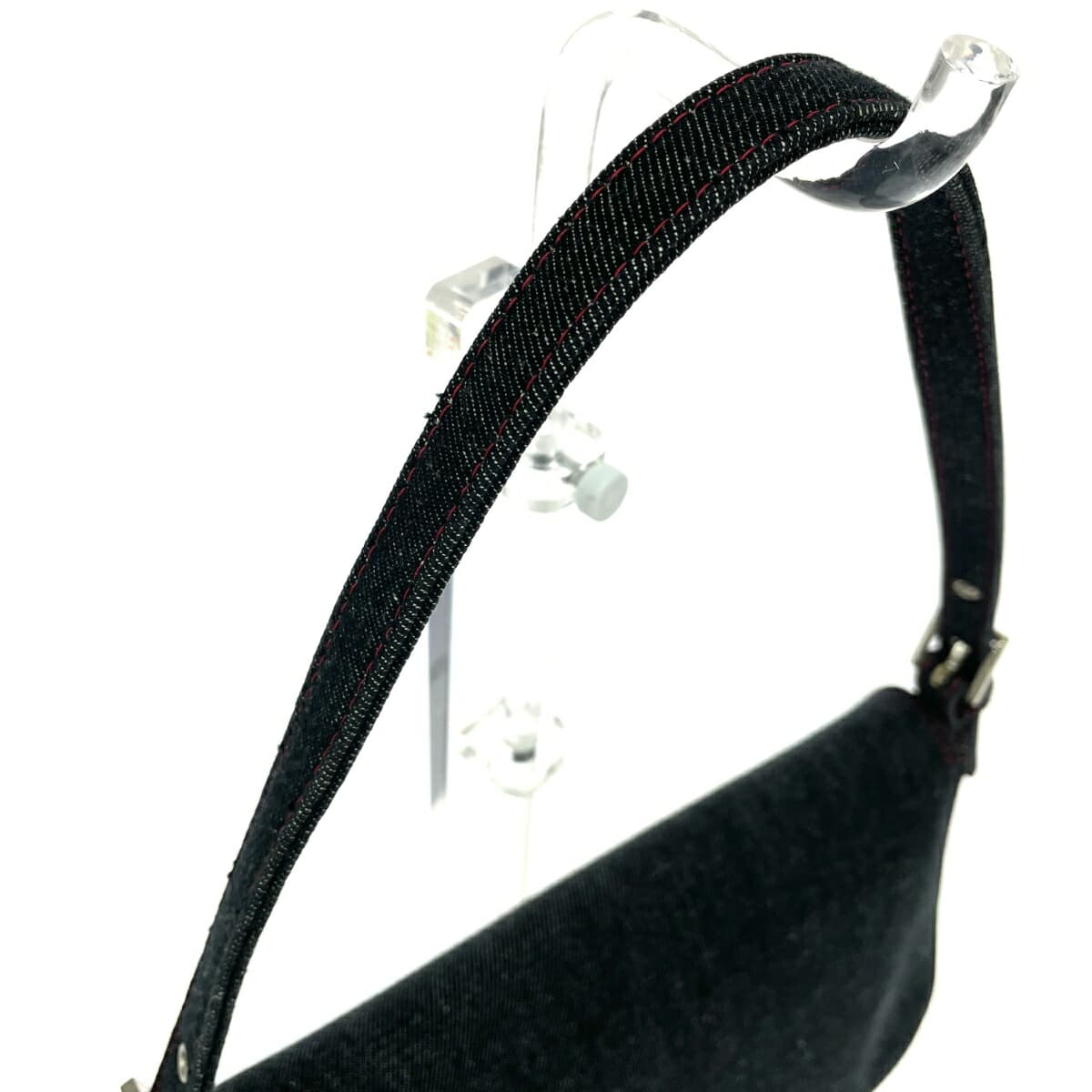 Pinky&Dianne One Shoulder Bag Good Condition & Logo Hardware Denim Black Ladies 4