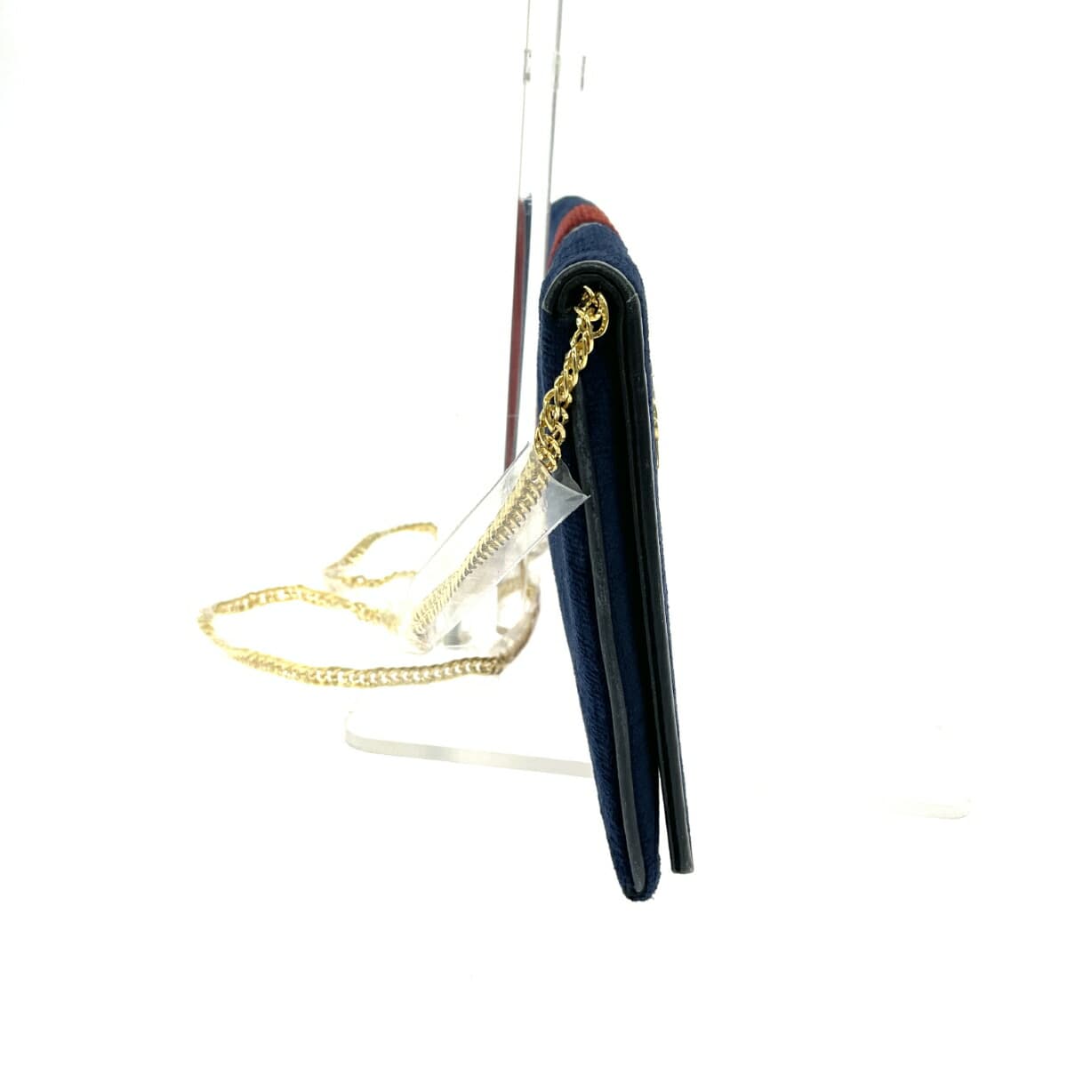 ROBERTA DI CAMERINO Chain Clutch Bag R Logo Velvet Vintage Navy Ladies 2