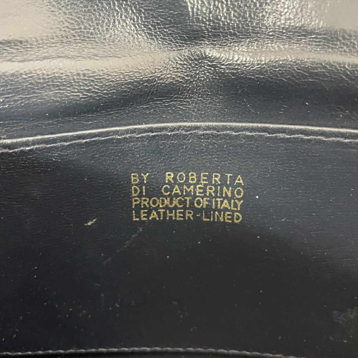 ROBERTA DI CAMERINO Chain Clutch Bag R Logo Velvet Vintage Navy Ladies 6