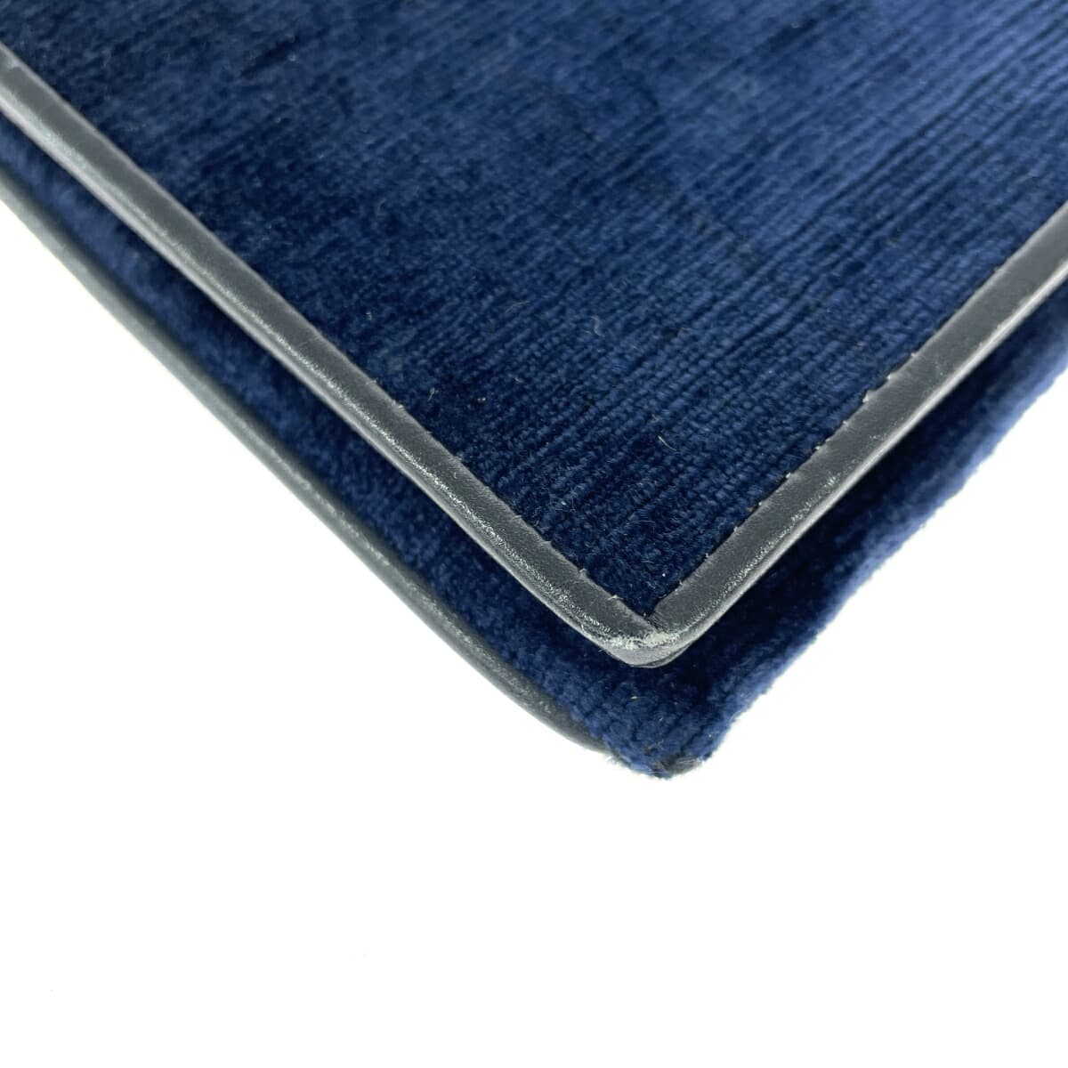 ROBERTA DI CAMERINO Chain Clutch Bag R Logo Velvet Vintage Navy Ladies 8