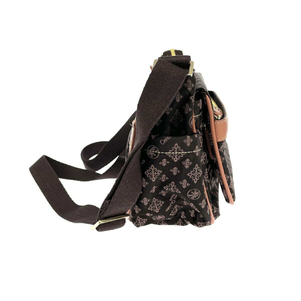 CHRISTIAN OLIVIER Shoulder Bag Monogram Nylon Chocolate Brown Ladies 2