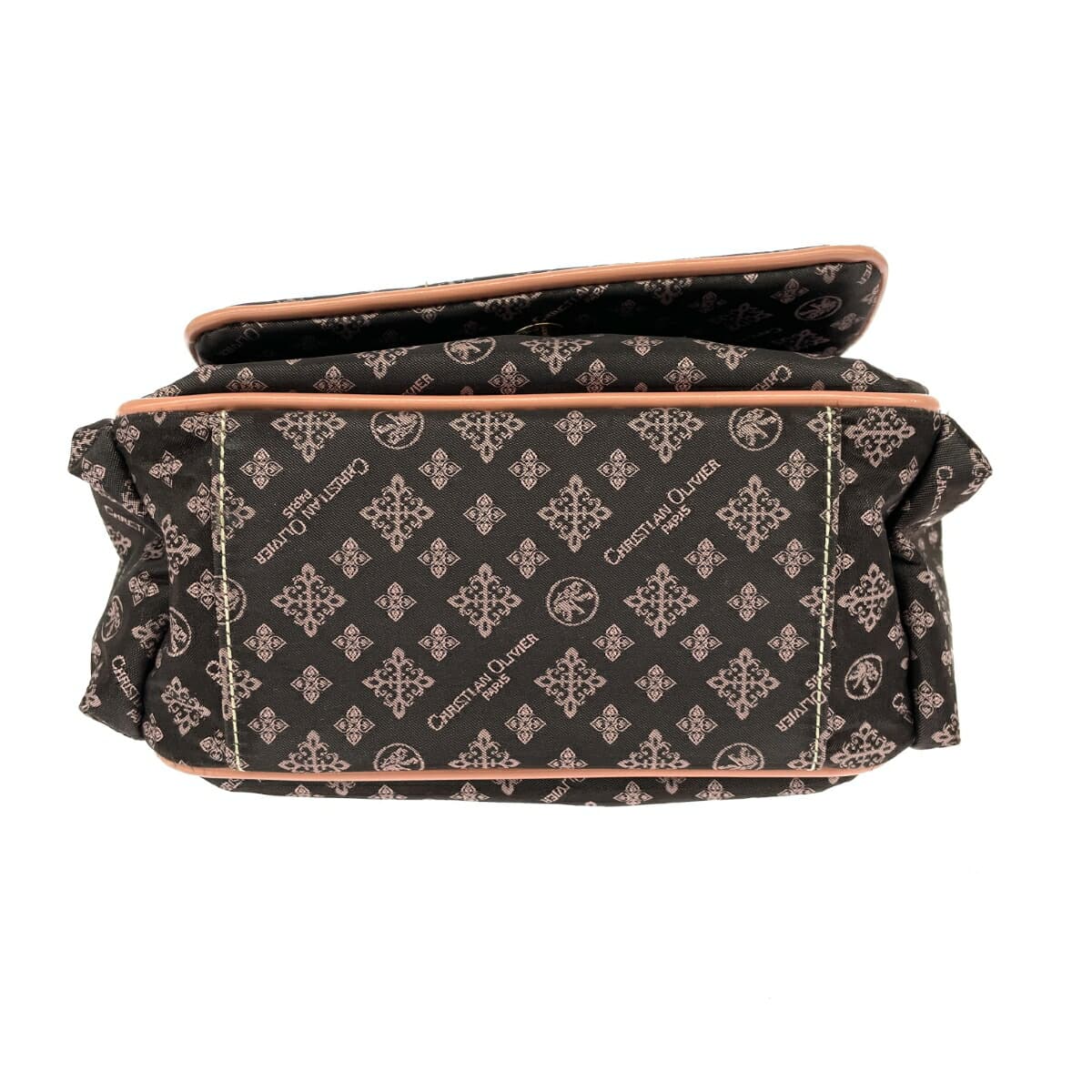 CHRISTIAN OLIVIER Shoulder Bag Monogram Nylon Chocolate Brown Ladies 4