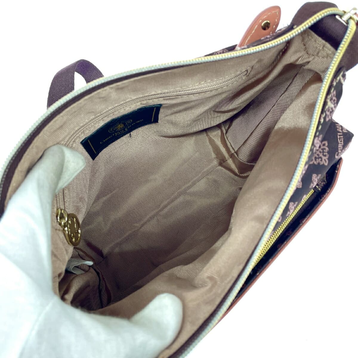 CHRISTIAN OLIVIER Shoulder Bag Monogram Nylon Chocolate Brown Ladies 5