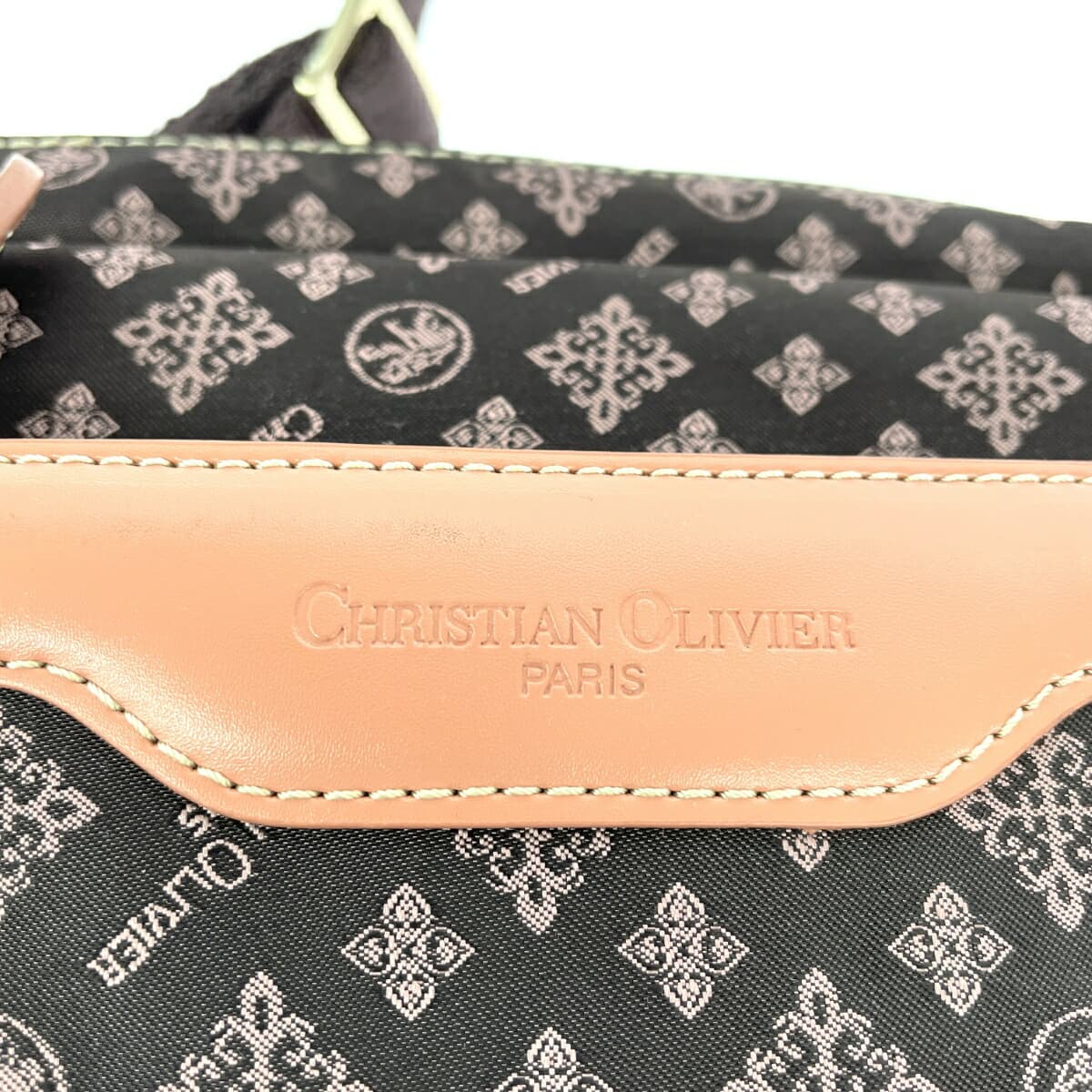 CHRISTIAN OLIVIER Shoulder Bag Monogram Nylon Chocolate Brown Ladies 6