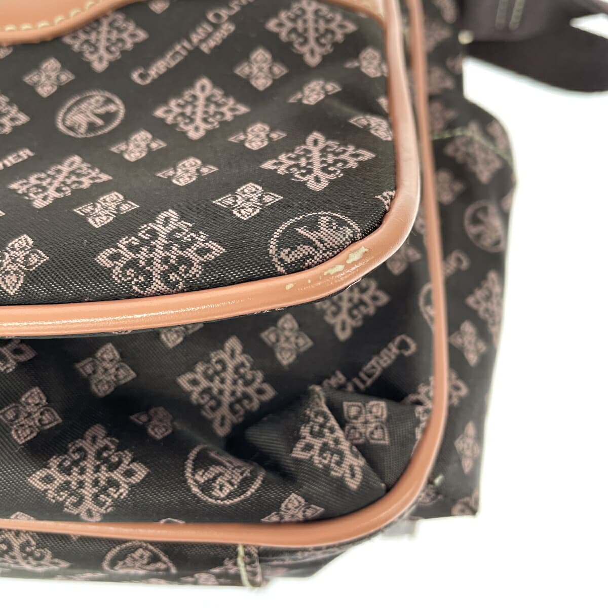 CHRISTIAN OLIVIER Shoulder Bag Monogram Nylon Chocolate Brown Ladies 7