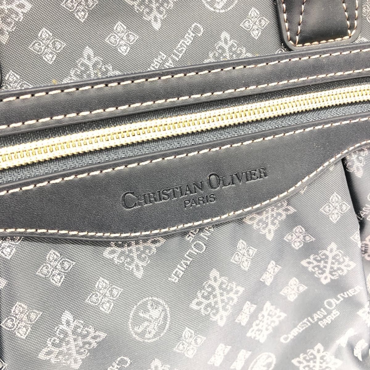 CHRISTIAN OLIVIER 2WAY Backpack Like New Monogram Nylon Gray Ladies 6