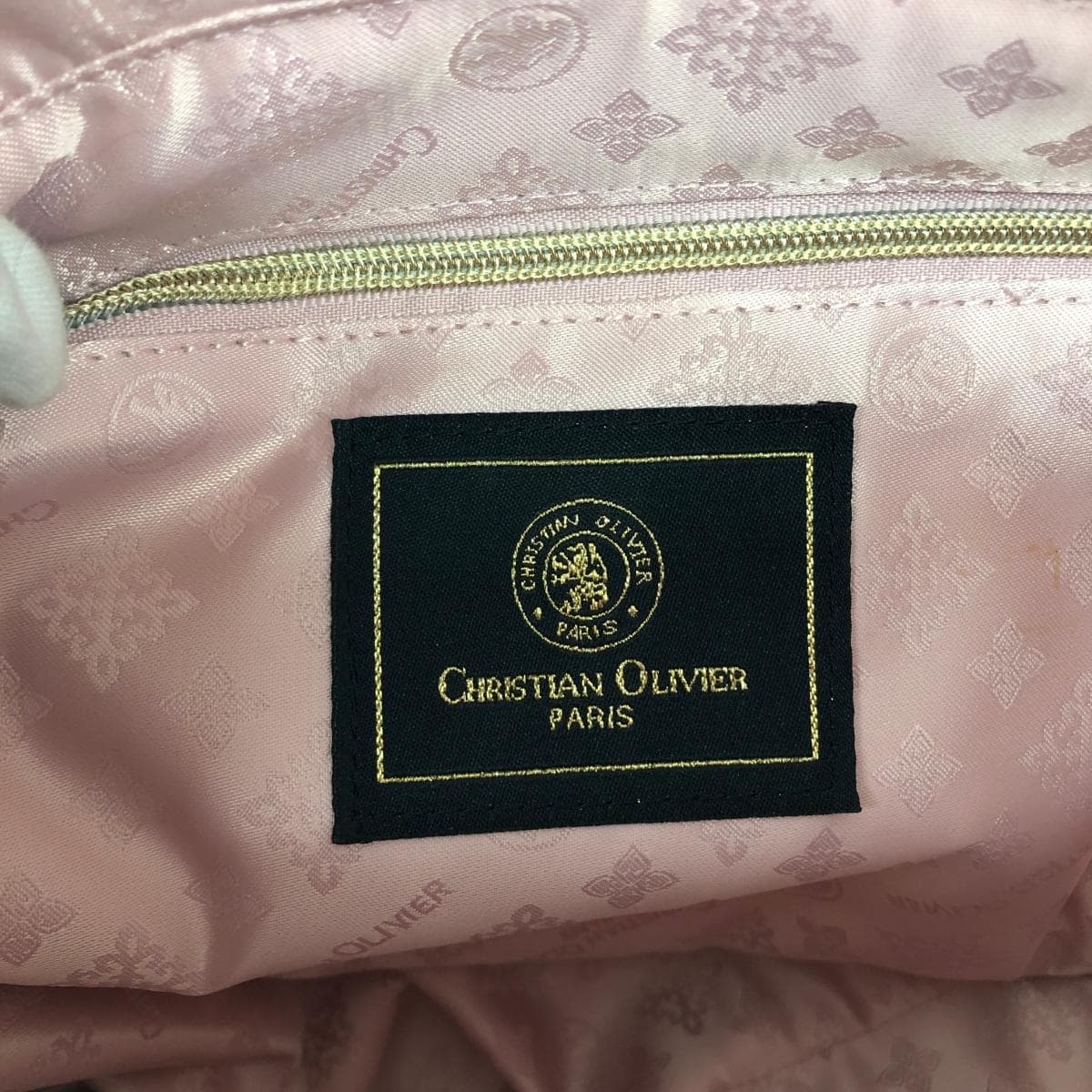 CHRISTIAN OLIVIER 2WAY Tote Bag Good Condition Leopard Nylon Beige Women's 8