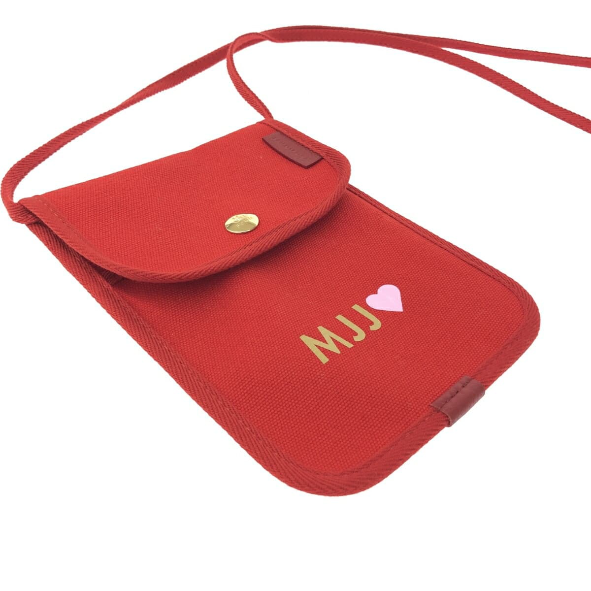 L/UNIFORM Reuniform Mini Shoulder Bag/Pochette Like New MJJ Logo/Heart/Canvas Red Ladies 3