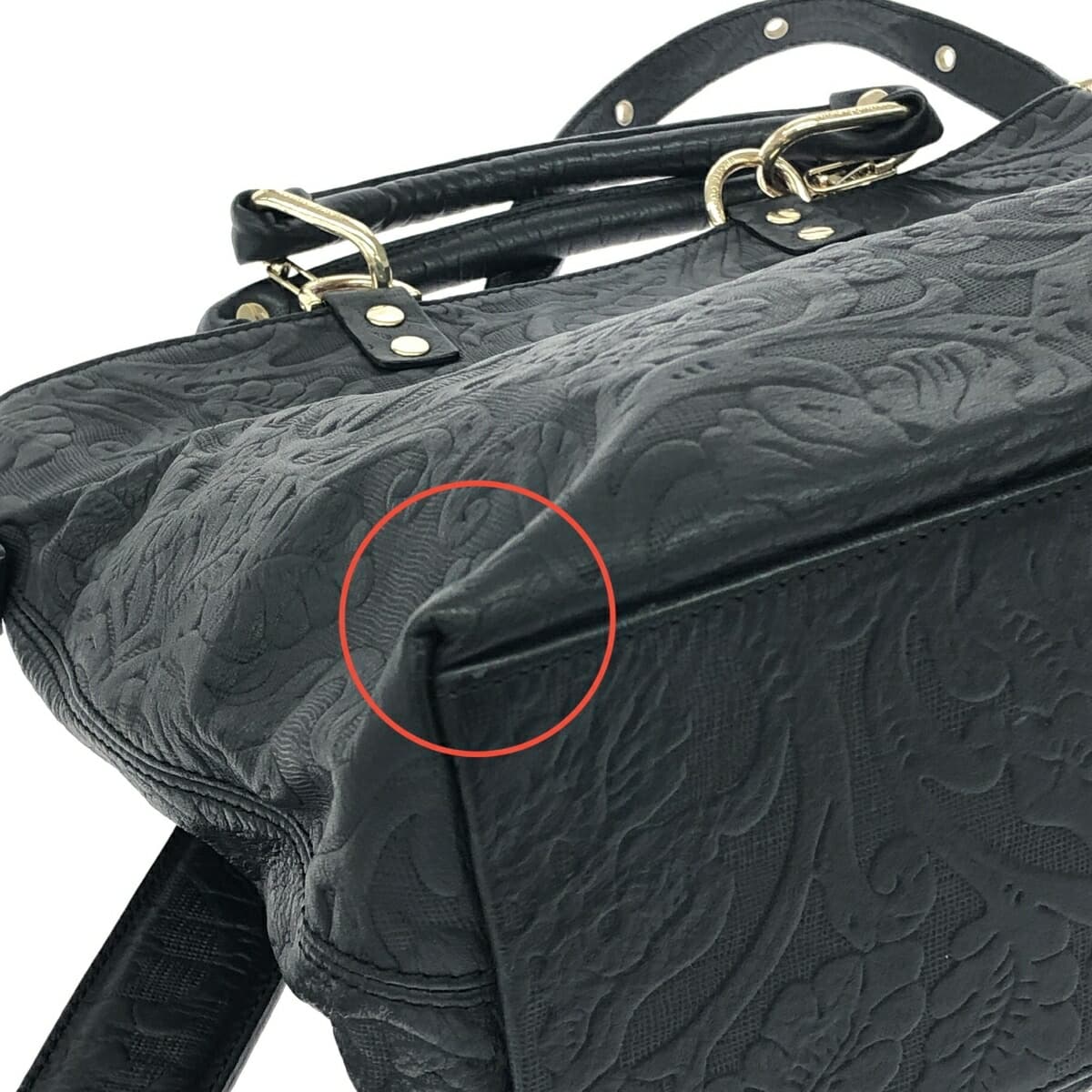 PLINIO VISONA 2WAY Bag - Embossed/Leather - Black - Women's 9