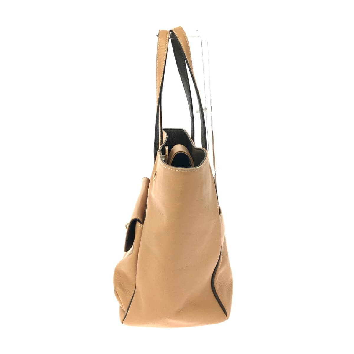 The Grand Hotel Water Fall by ADMJ / Tote Bag Leather Beige for Women 2