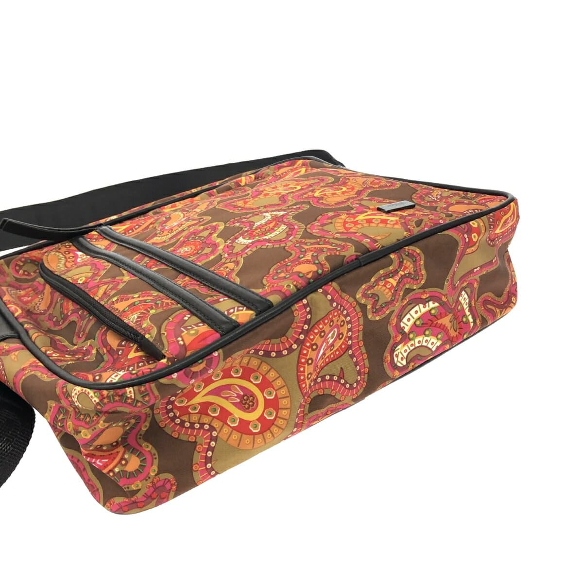 TOUS Shoulder Bag Good Condition Paisley/Bear/Nylon Brown Ladies 4