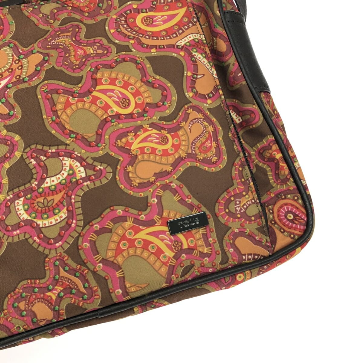TOUS Shoulder Bag Good Condition Paisley/Bear/Nylon Brown Ladies 5