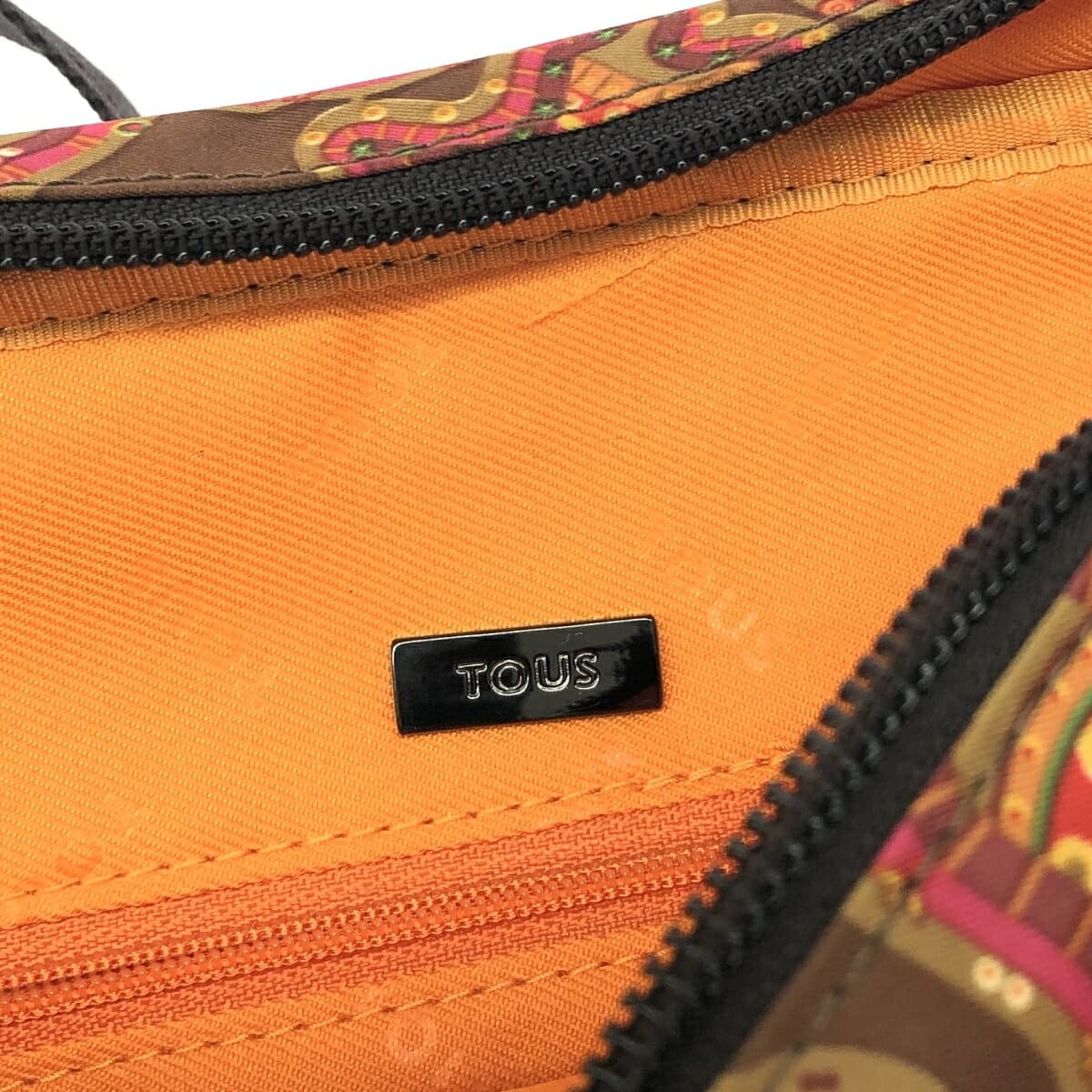 TOUS Shoulder Bag Good Condition Paisley/Bear/Nylon Brown Ladies 7