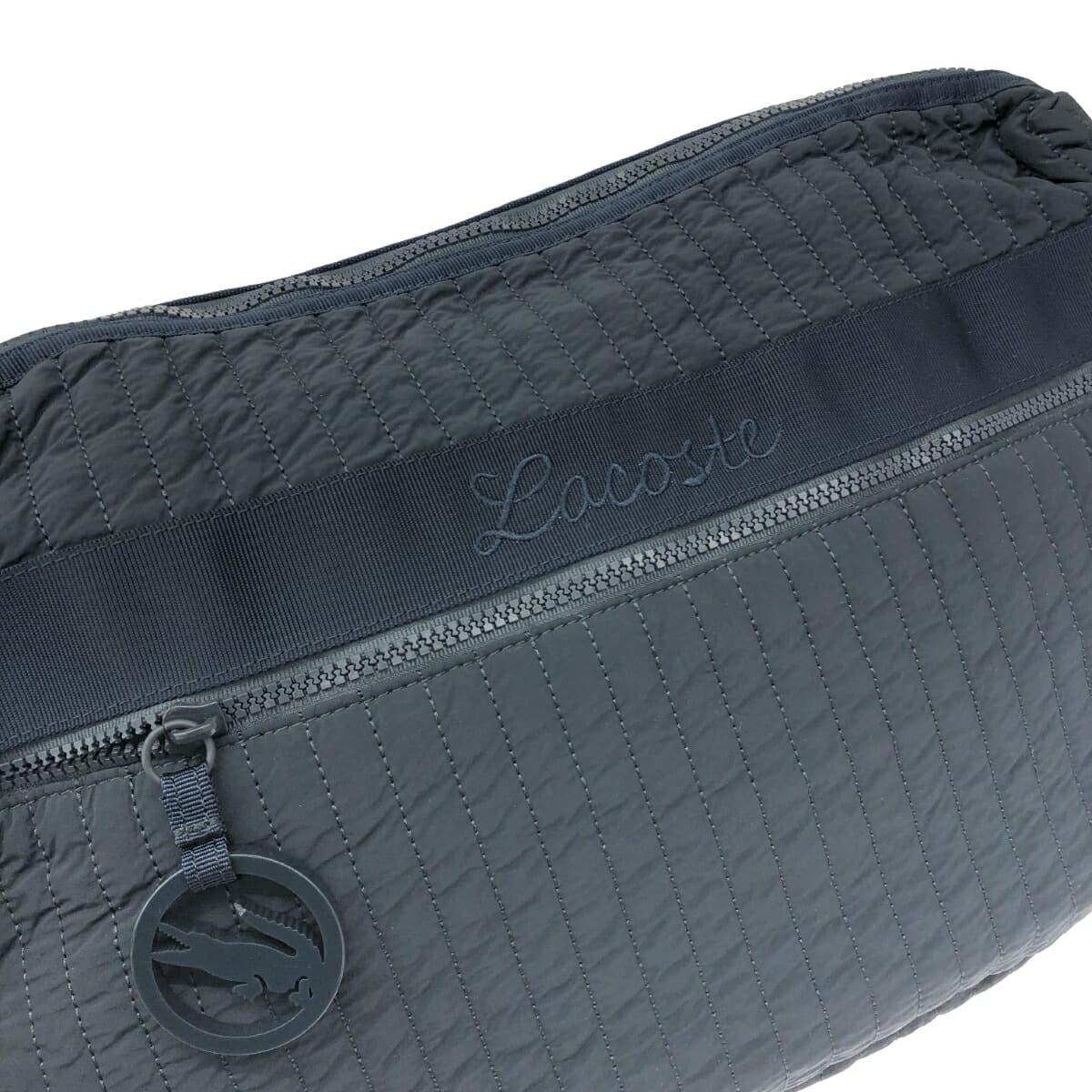 LACOSTE shoulder bag in good condition, logo embroidery/quilting/nylon, navy, unisex 5