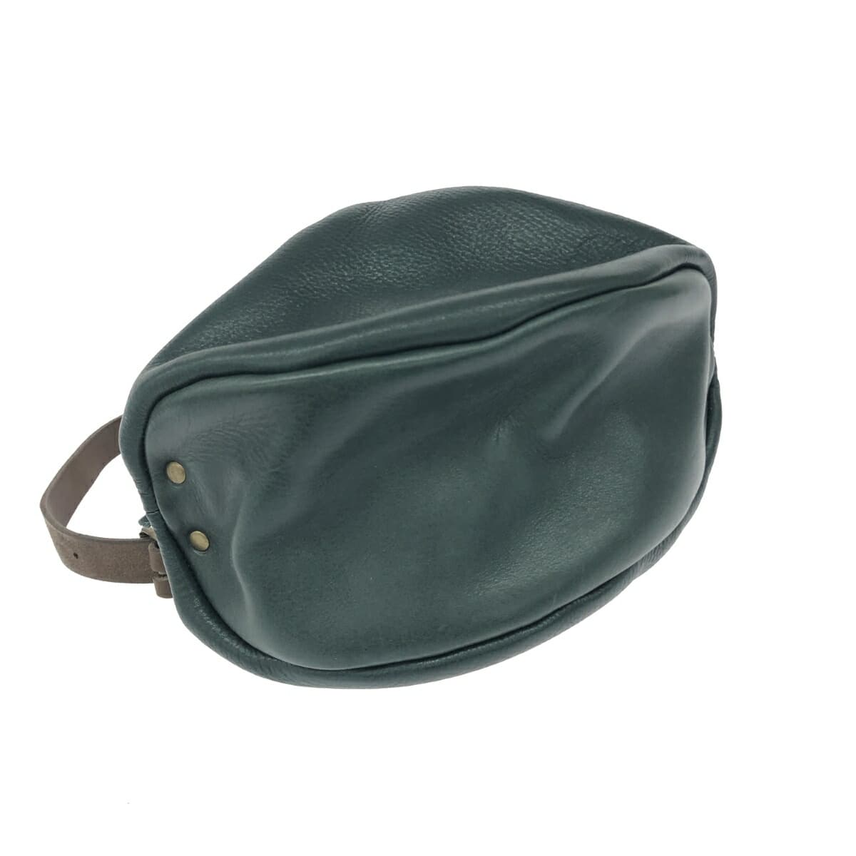 ORZO Orzo Orzo/2WAY Handbag Round Shape/Japanese Leather Market/Oil Leather/Dark Green Green Unisex 4
