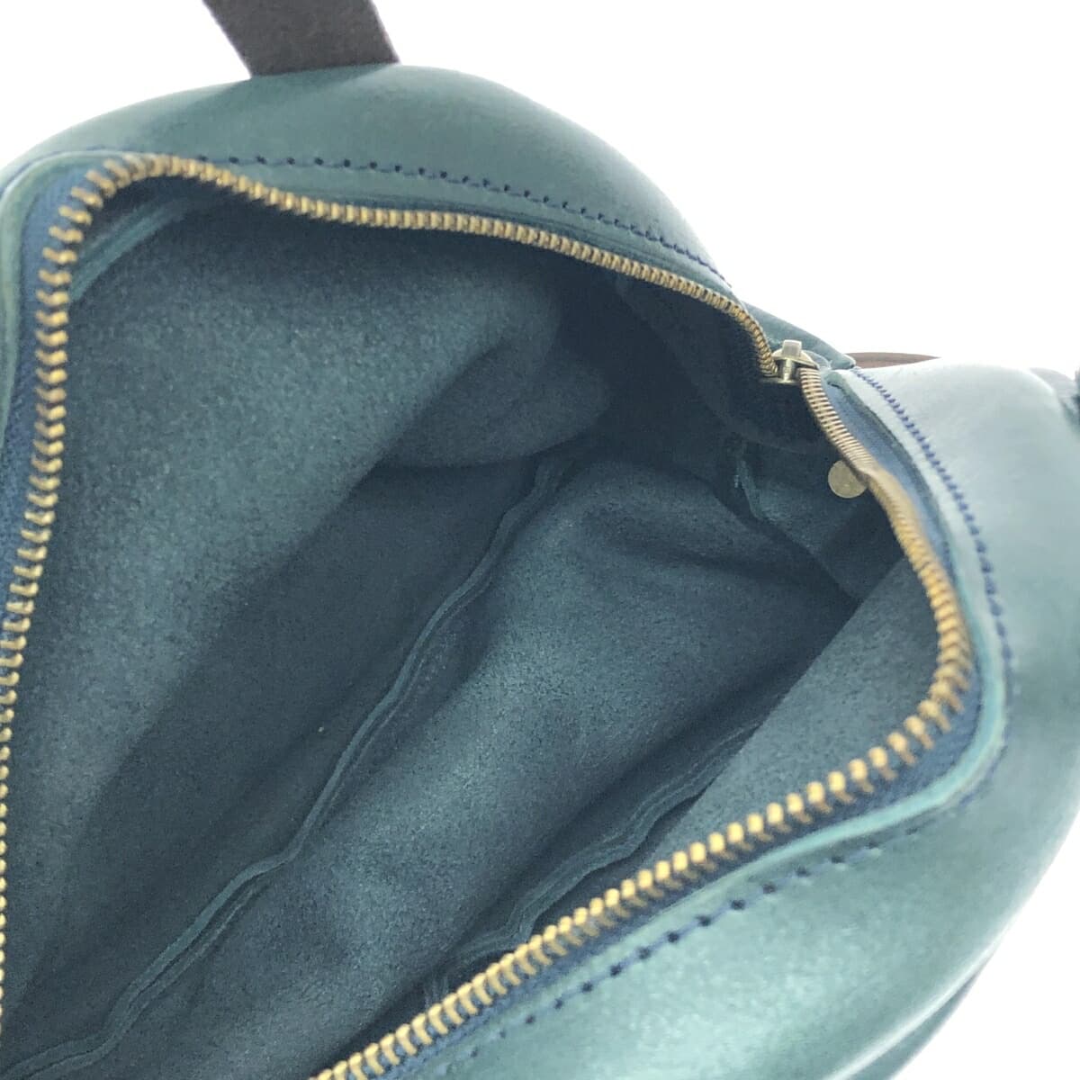 ORZO Orzo Orzo/2WAY Handbag Round Shape/Japanese Leather Market/Oil Leather/Dark Green Green Unisex 5