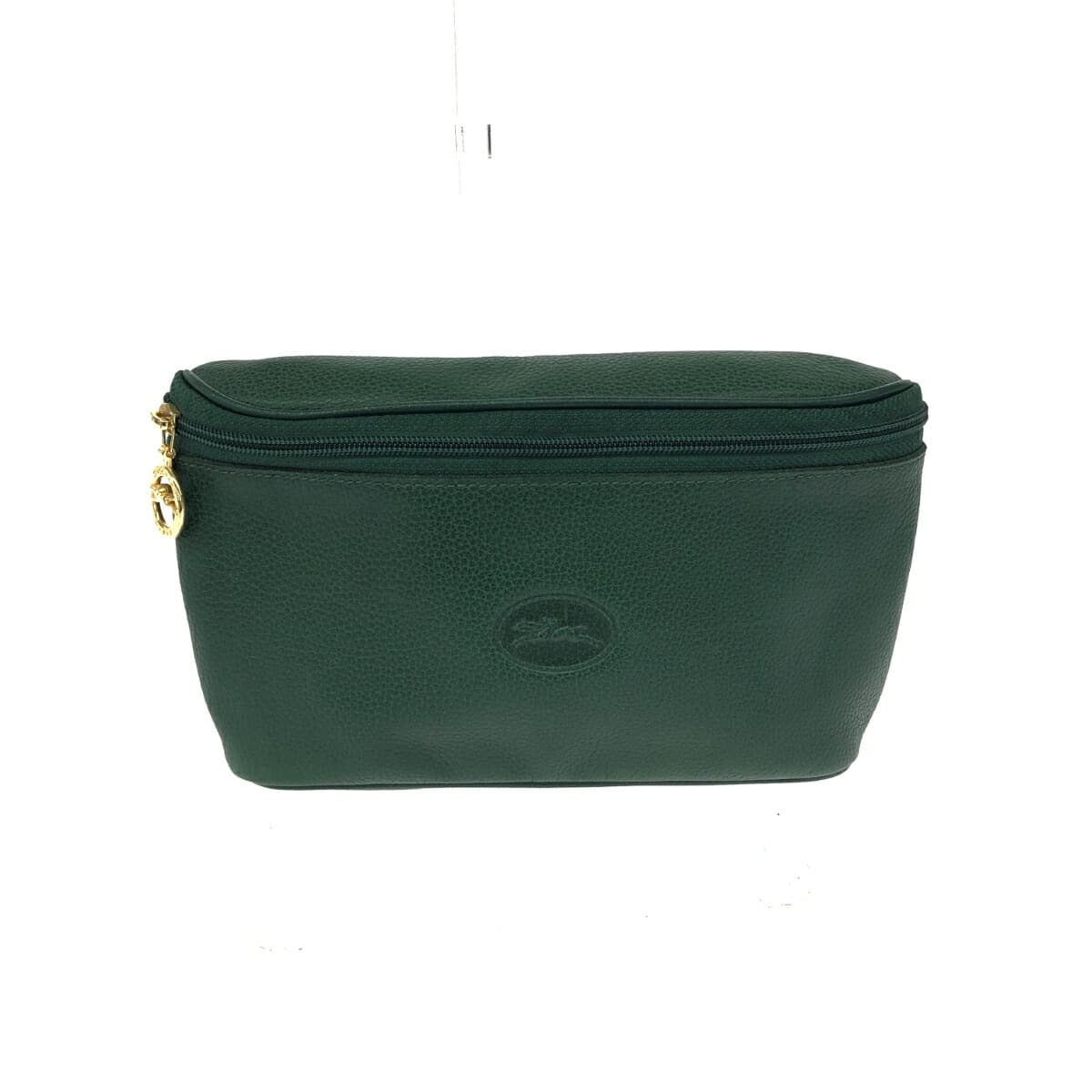 LONGCHAMP Longchamp Mini Waist Pouch Good Condition Leather Green Women's