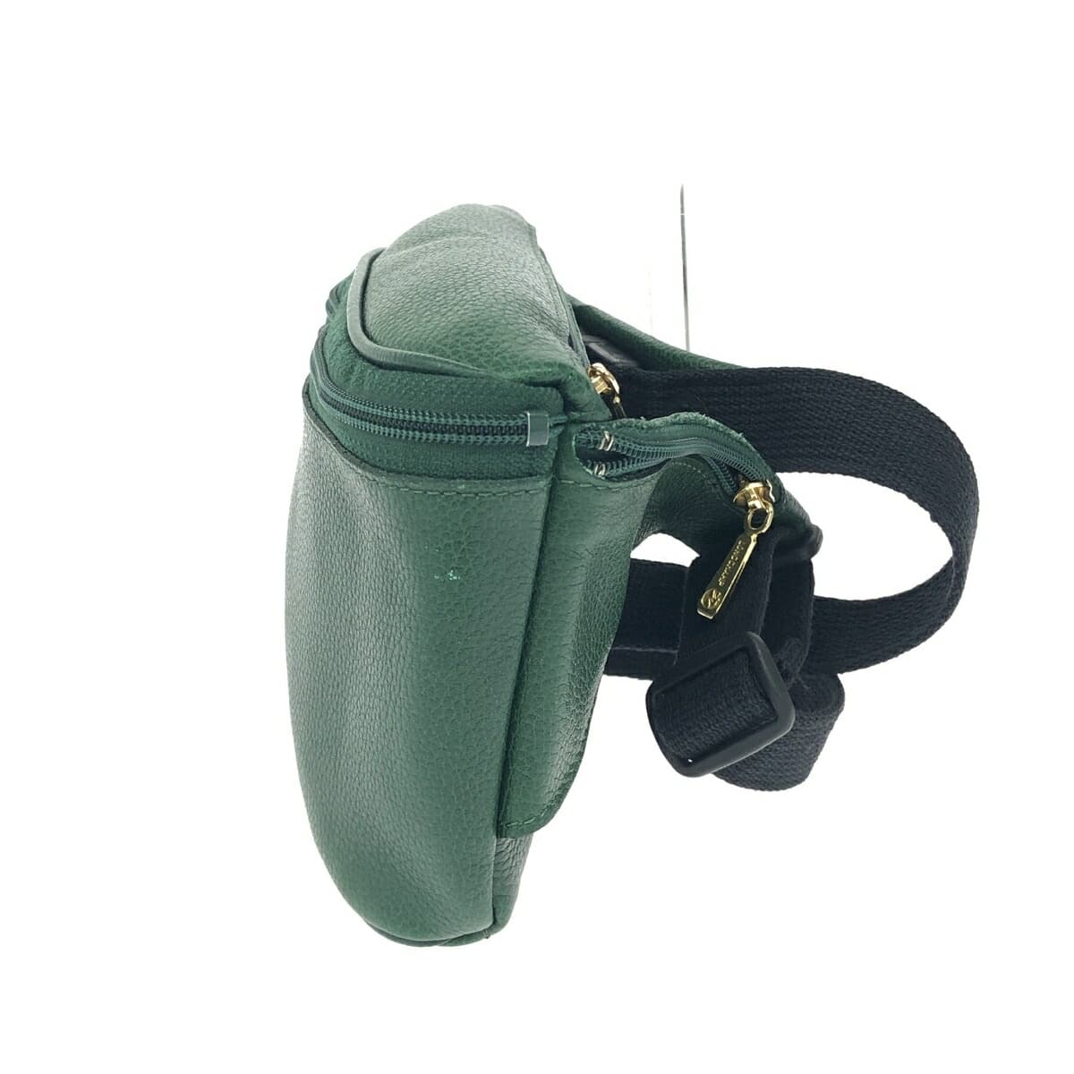 LONGCHAMP Longchamp Mini Waist Pouch Good Condition Leather Green Women's 2