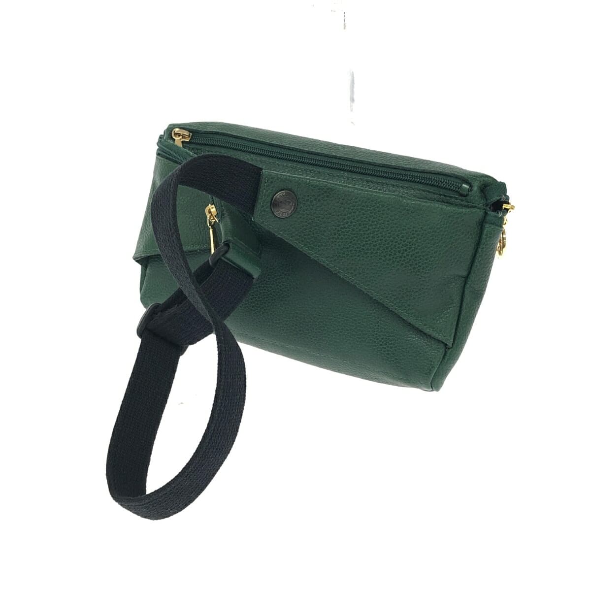 LONGCHAMP Longchamp Mini Waist Pouch Good Condition Leather Green Women's 3