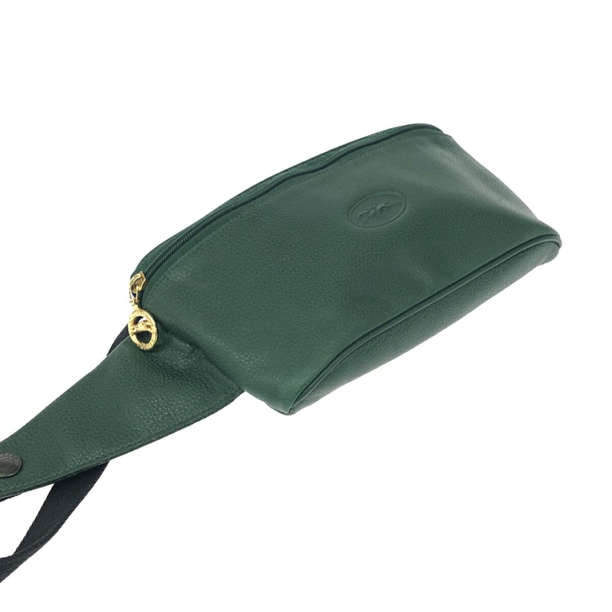 LONGCHAMP Longchamp Mini Waist Pouch Good Condition Leather Green Women's 4
