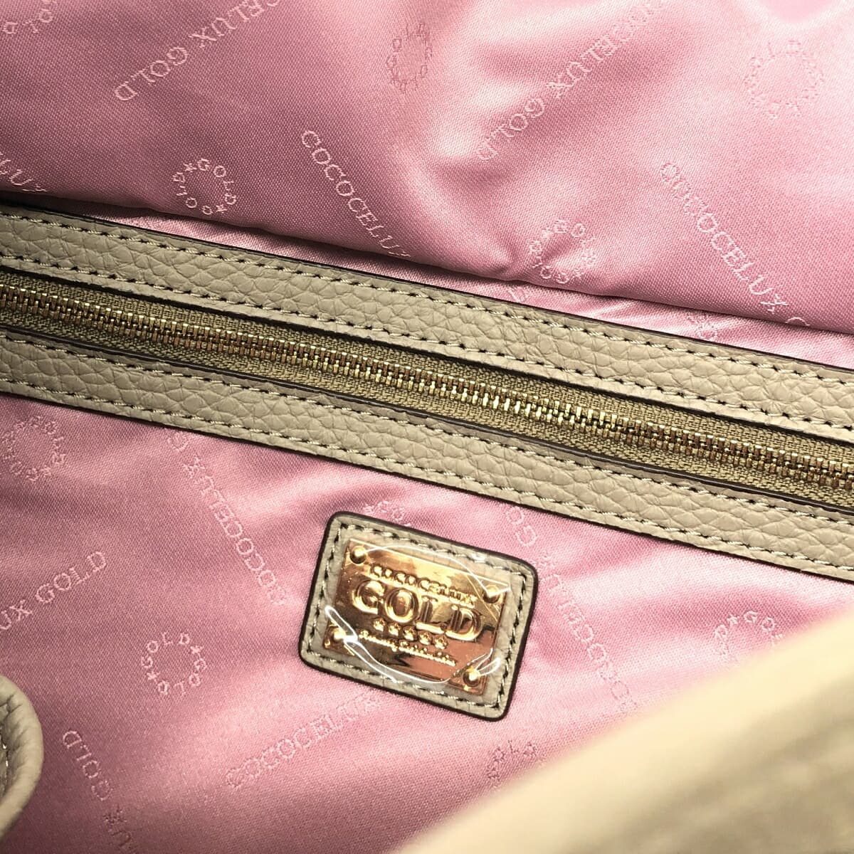 cococelux gold Coco Celux Gold / 2WAY bag like new leather 205DA0365 beige women's 7