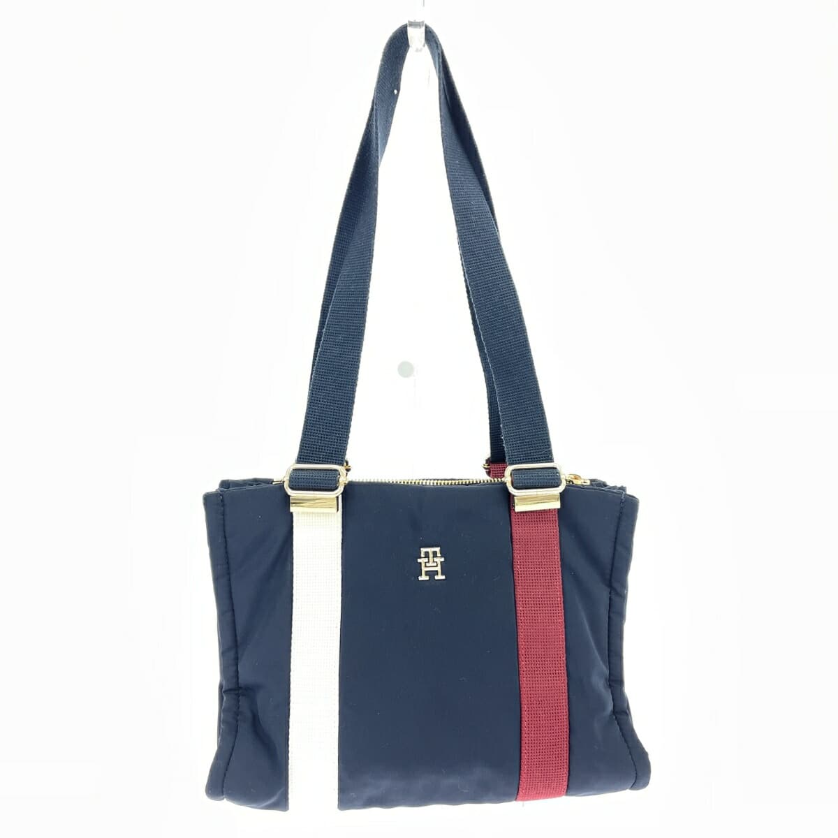 TOMMY HILFIGER Tote Bag Good Condition Tricolor/Nylon Navy Ladies
