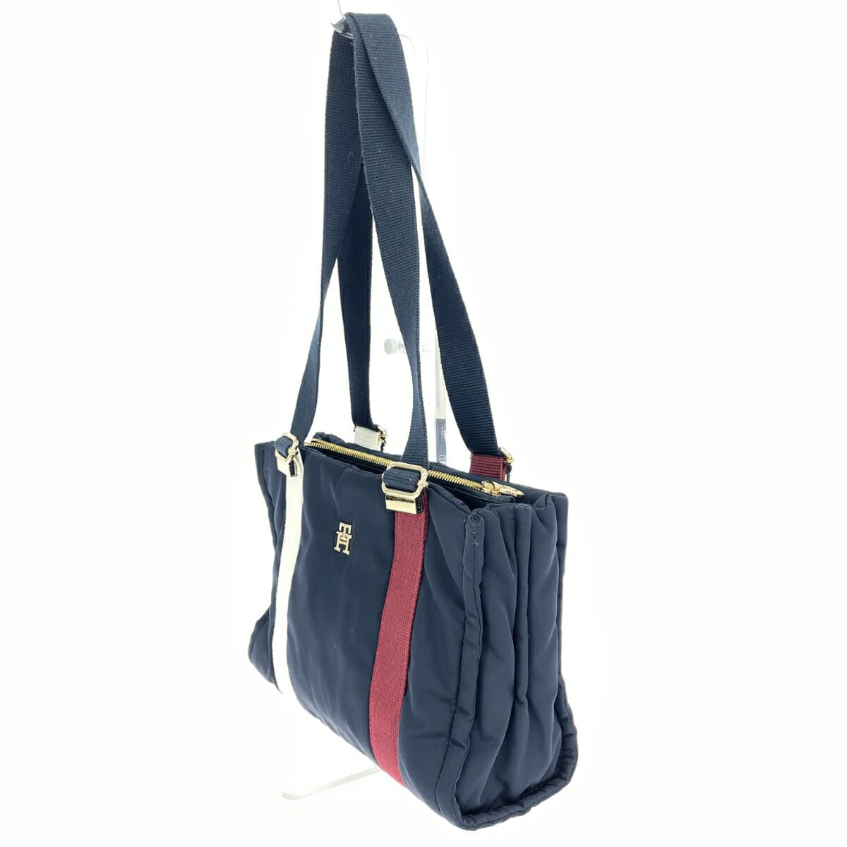 TOMMY HILFIGER Tote Bag Good Condition Tricolor/Nylon Navy Ladies 3