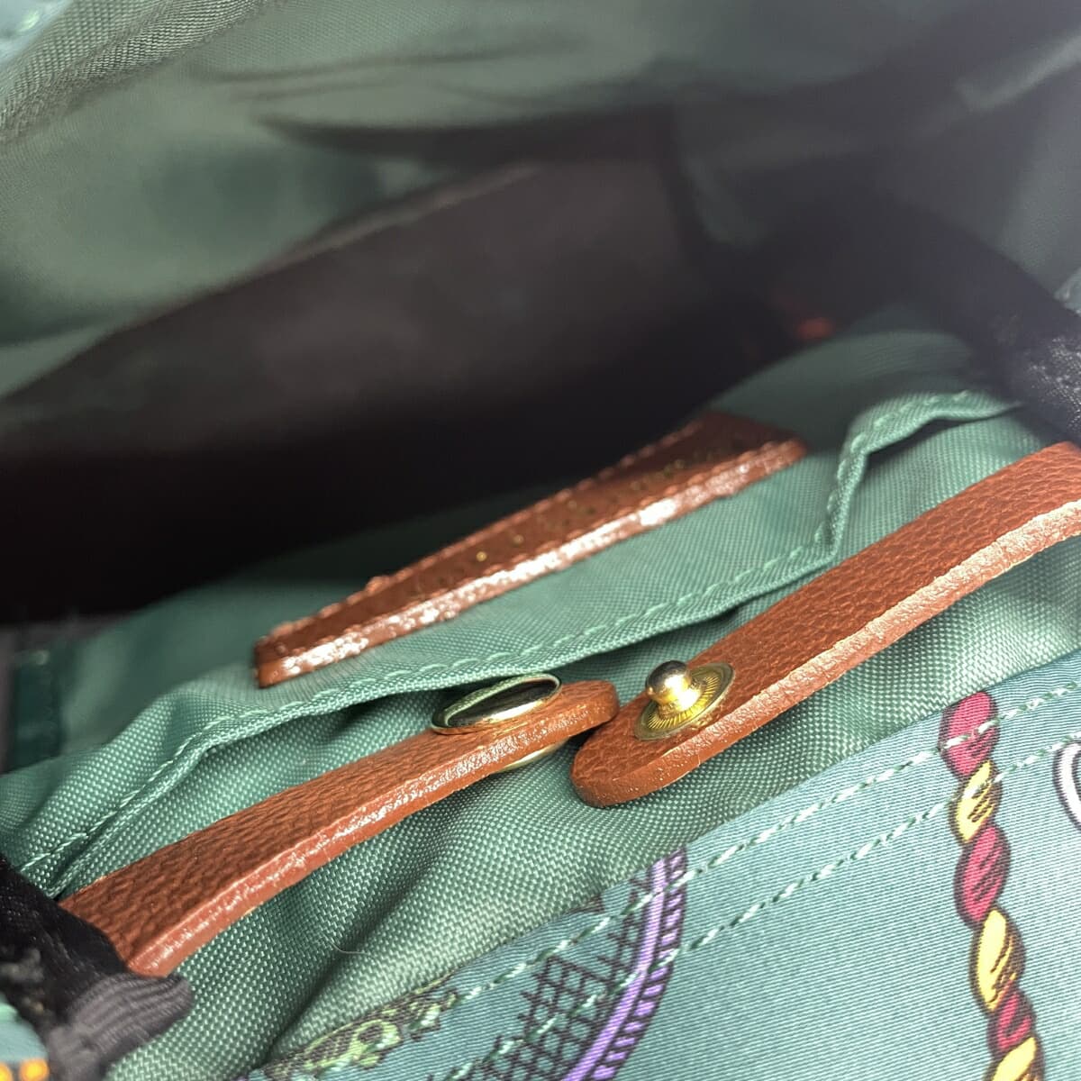 CHARLES JOURDAN Backpack Scarf Pattern/Nylon Green Ladies 4