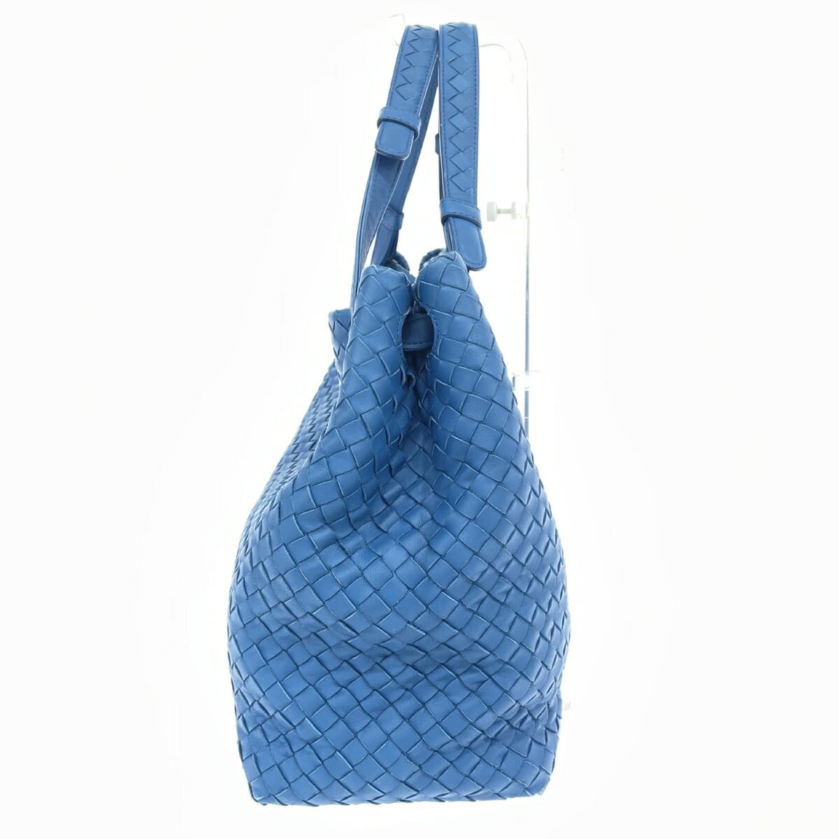 BOTTEGA VENETA Tote Bag Intrecciato/Leather Blue Unisex 2