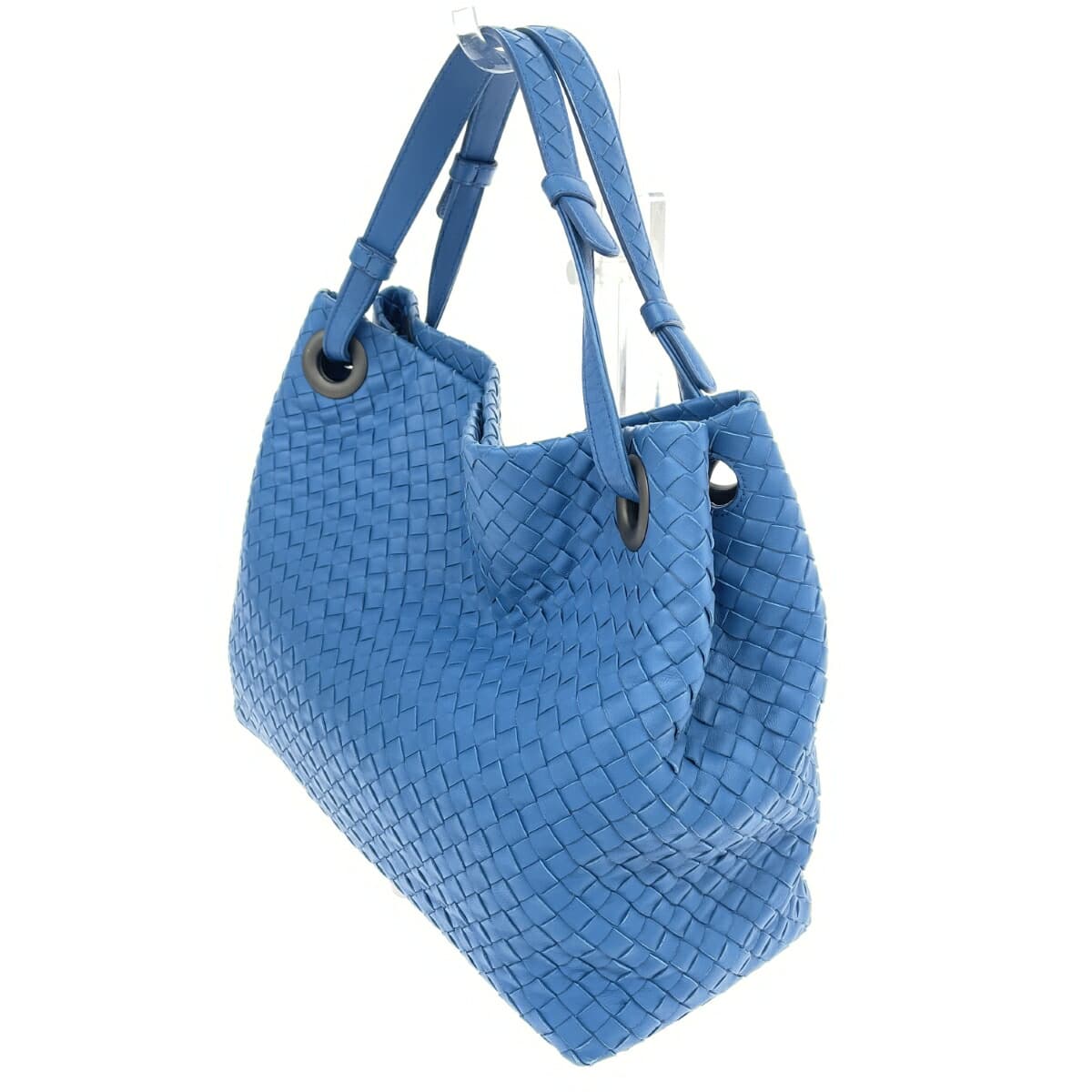 BOTTEGA VENETA Tote Bag Intrecciato/Leather Blue Unisex 3