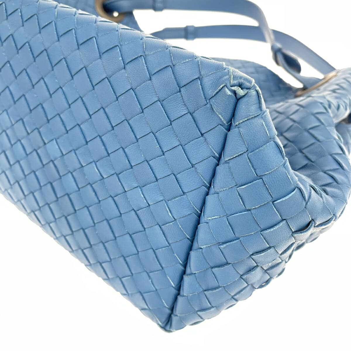 BOTTEGA VENETA Tote Bag Intrecciato/Leather Blue Unisex 7