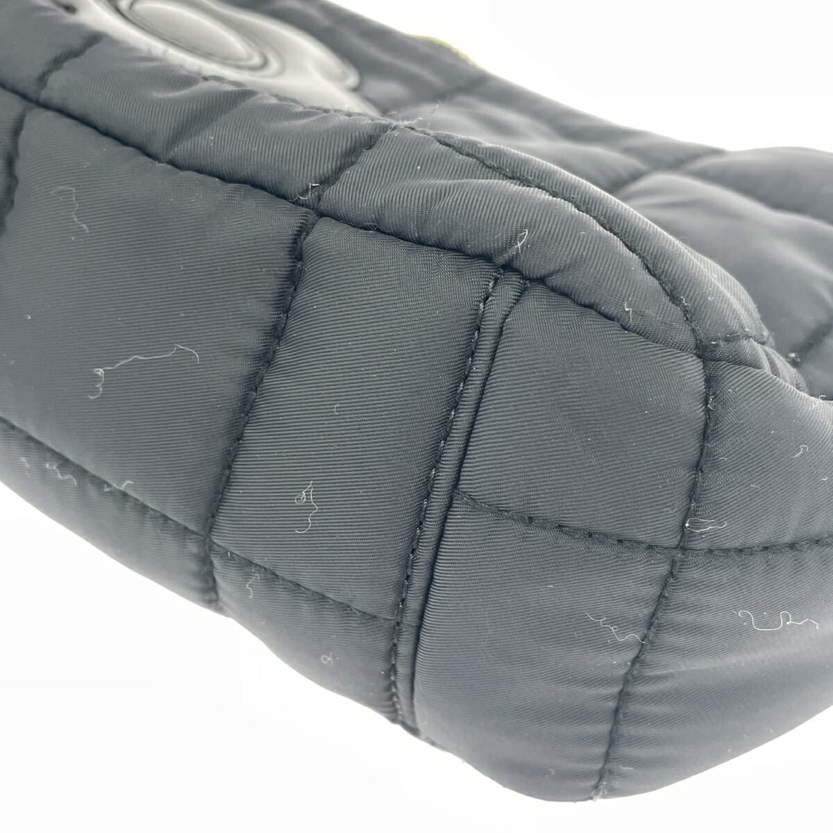 MARY QUANT Shoulder Bag Matte Satin Quilted Daisy/Nylon Black Ladies 5