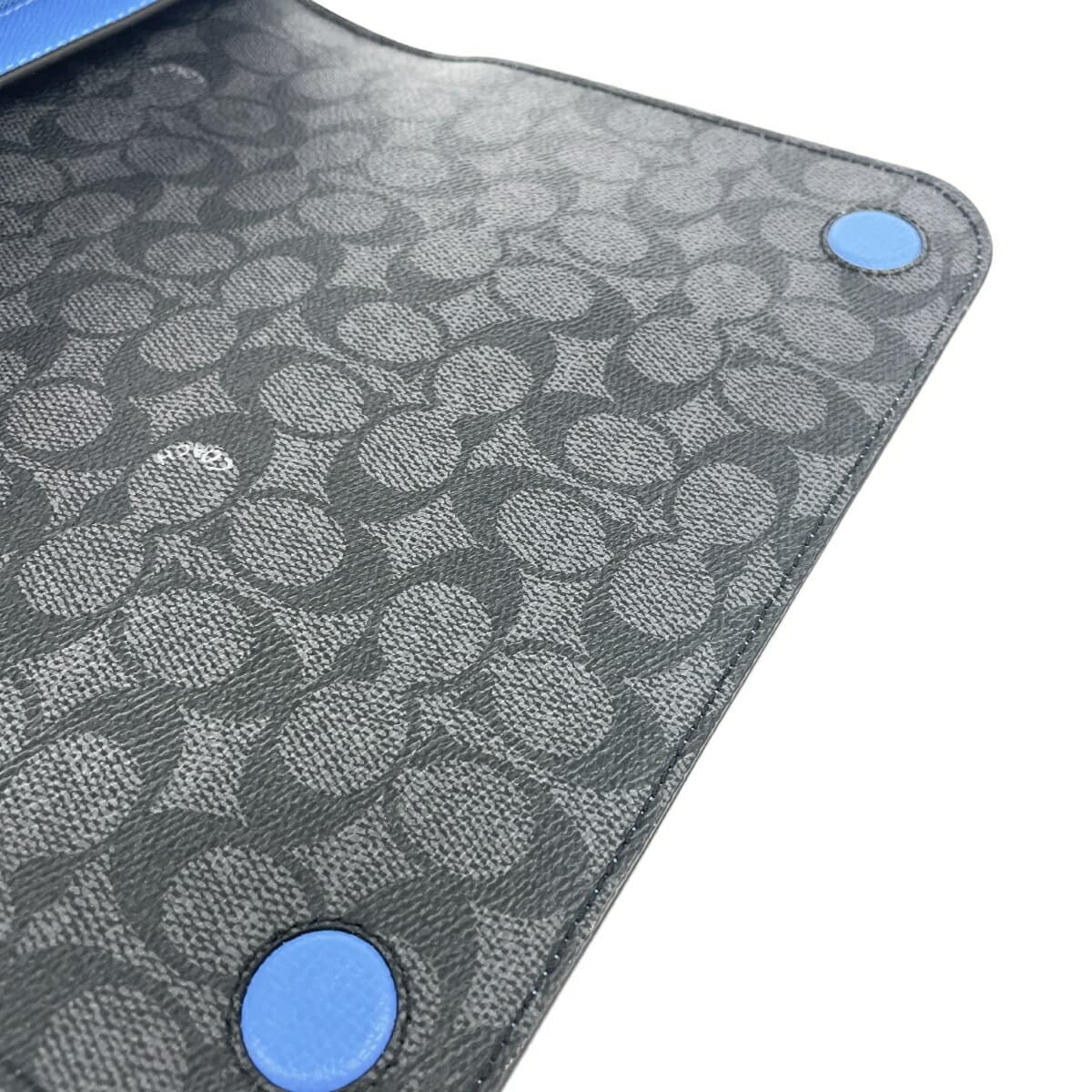 COACH Coach Shoulder Bag/Messenger Bag Excellent Condition Signature/Leather CJ843 Blue Ladies 7