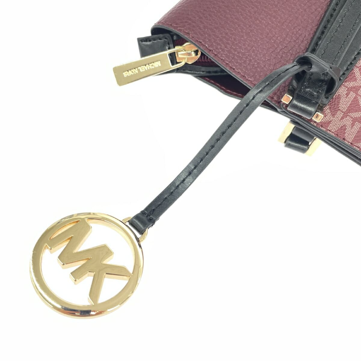 MICHAEL KORS Tote Bag Good Condition MK Monogram/PVC/Bordeaux Red Ladies 5