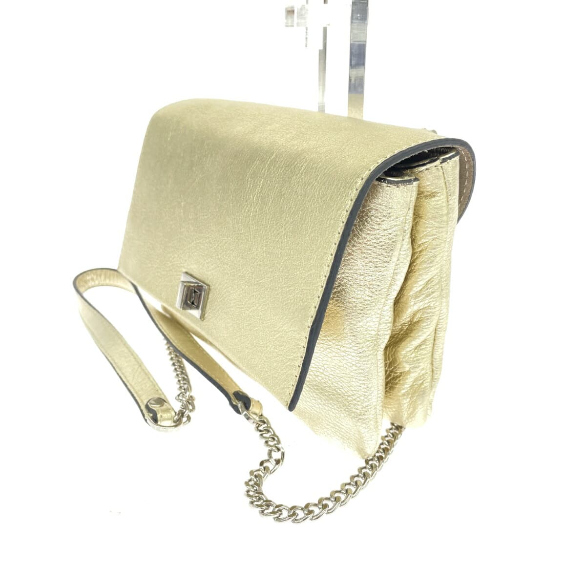 GIANNI CHIARINI Chain Shoulder Leather Gold Color Women's 3