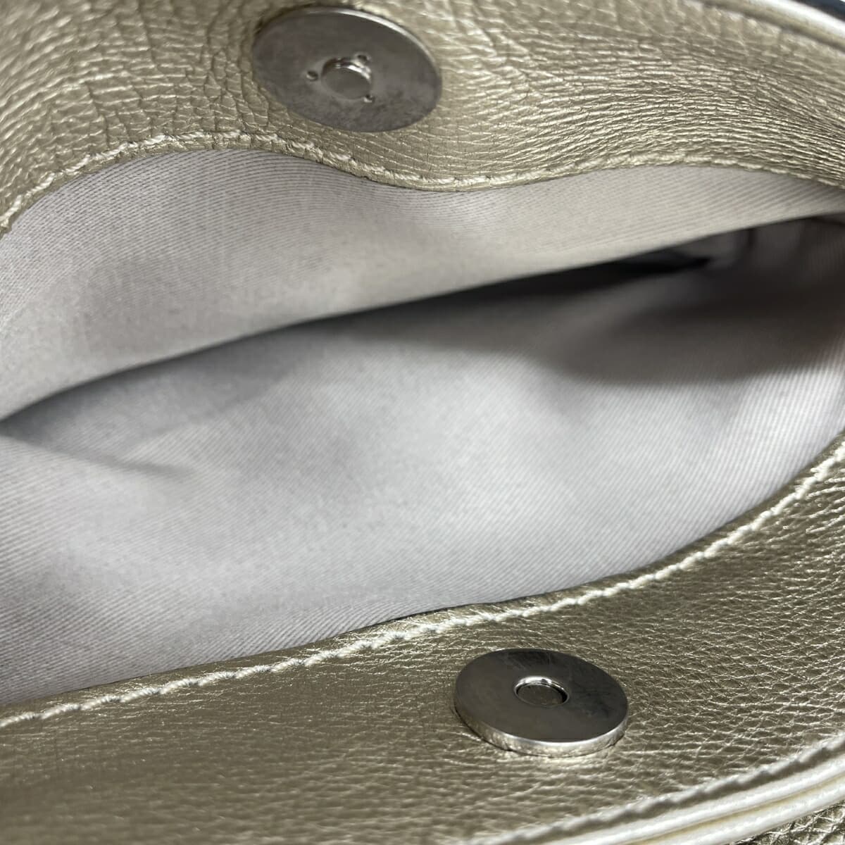 GIANNI CHIARINI Chain Shoulder Leather Gold Color Women's 4