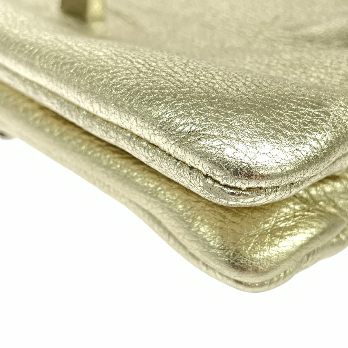 GIANNI CHIARINI Chain Shoulder Leather Gold Color Women's 6