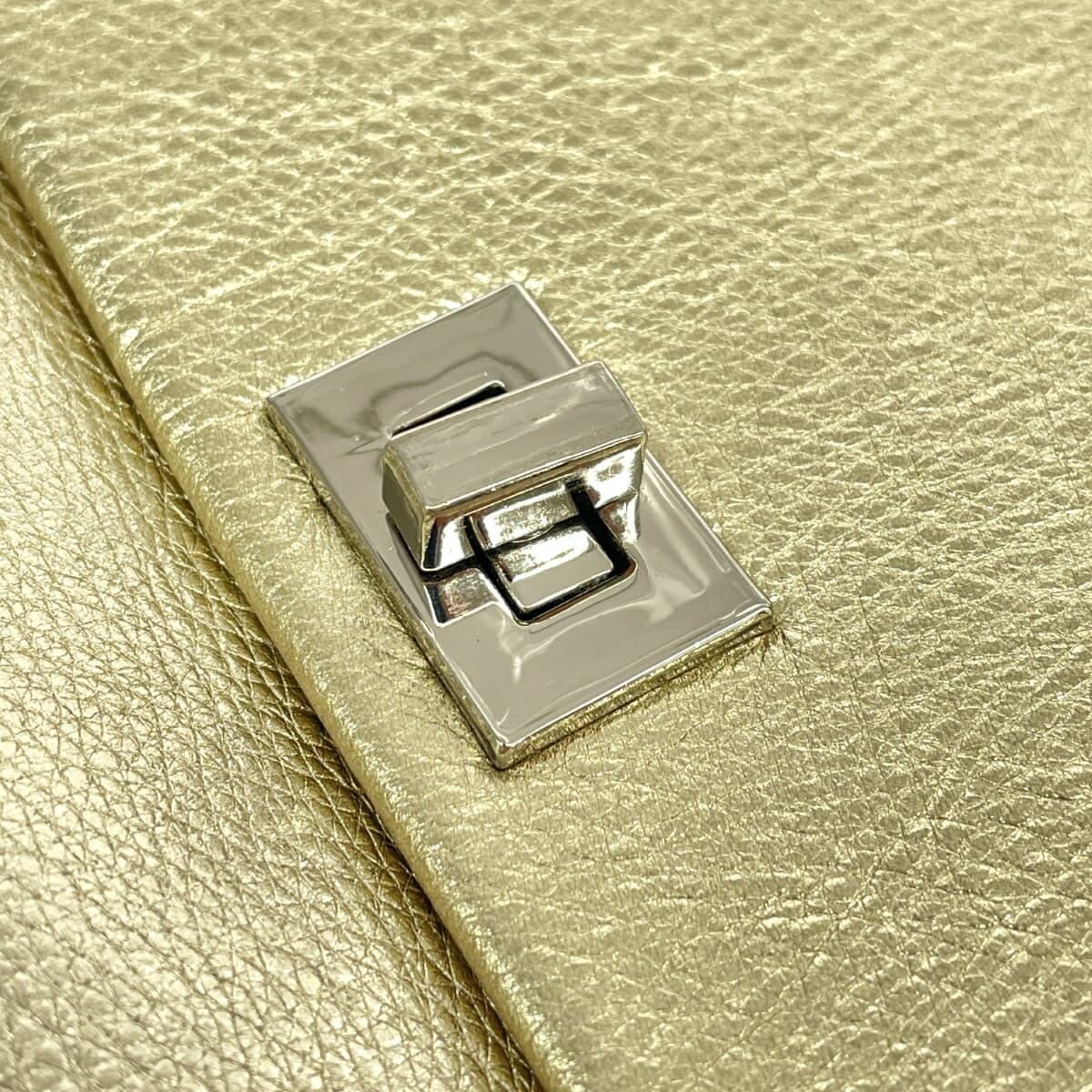 GIANNI CHIARINI Chain Shoulder Leather Gold Color Women's 7