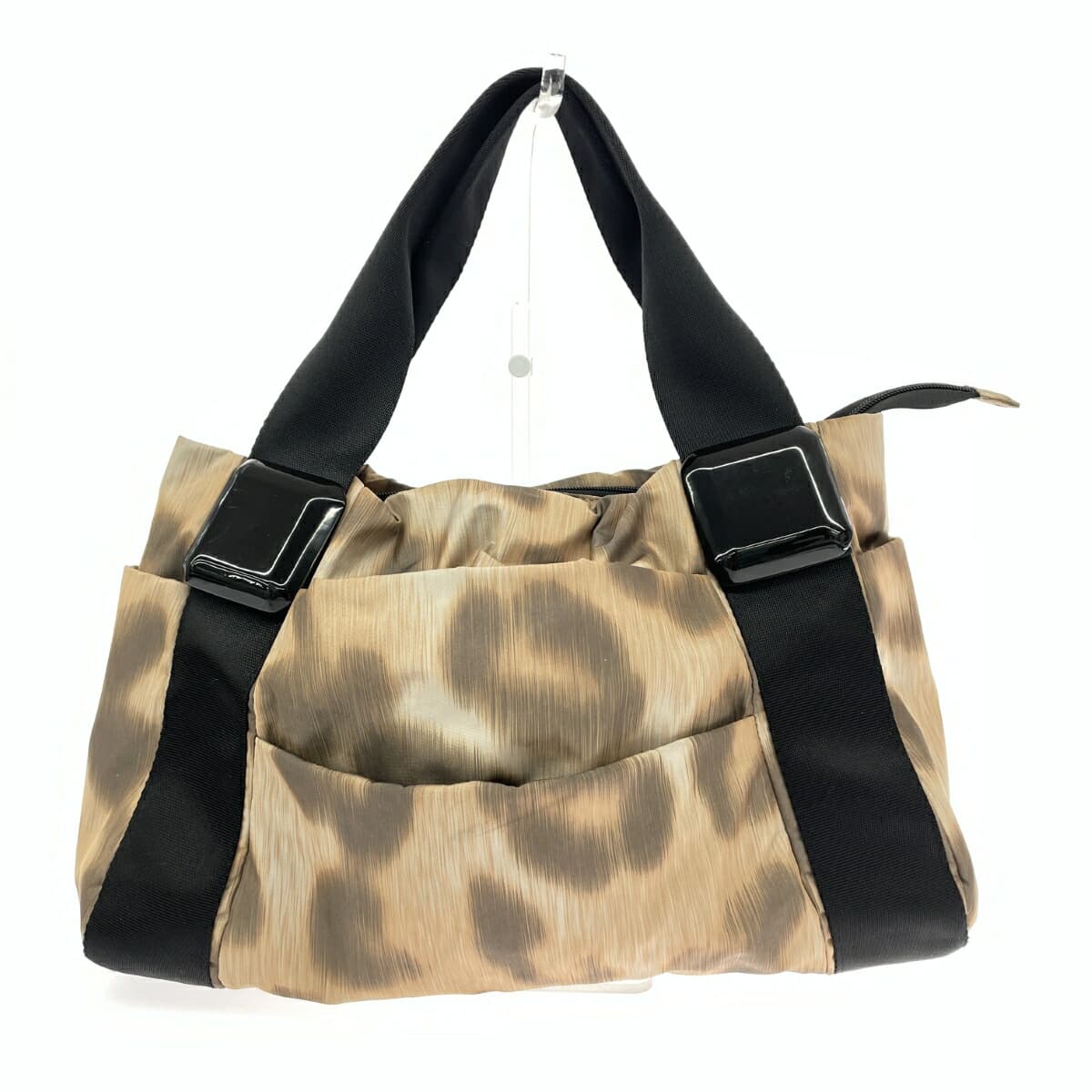 Papillonner Papilone Tote Bag Good Condition Leopard Pattern/Nylon Brown Women's