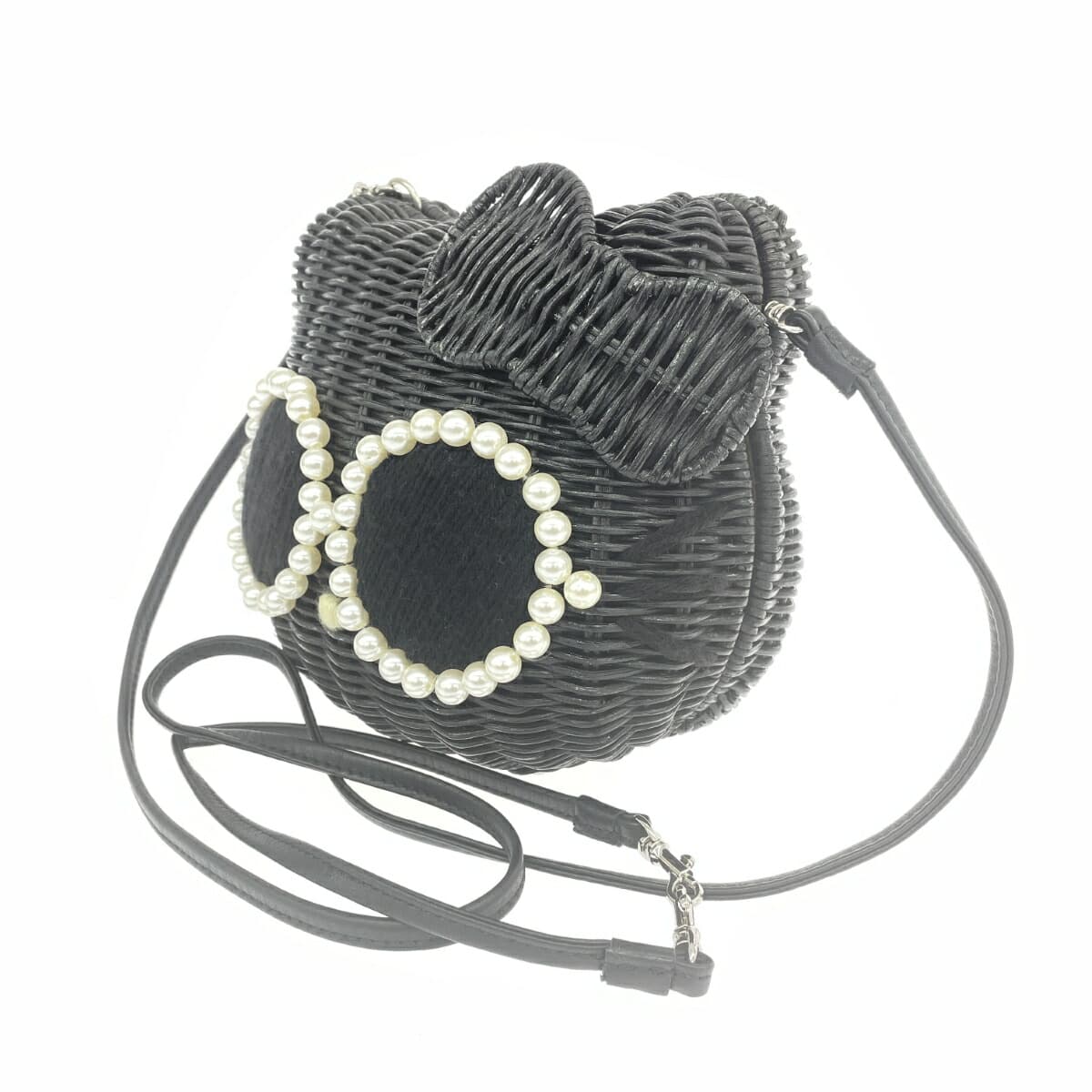 a-jolie Shoulder Bag / Hello Kitty / Rattan with scratches - Black Ladies 3