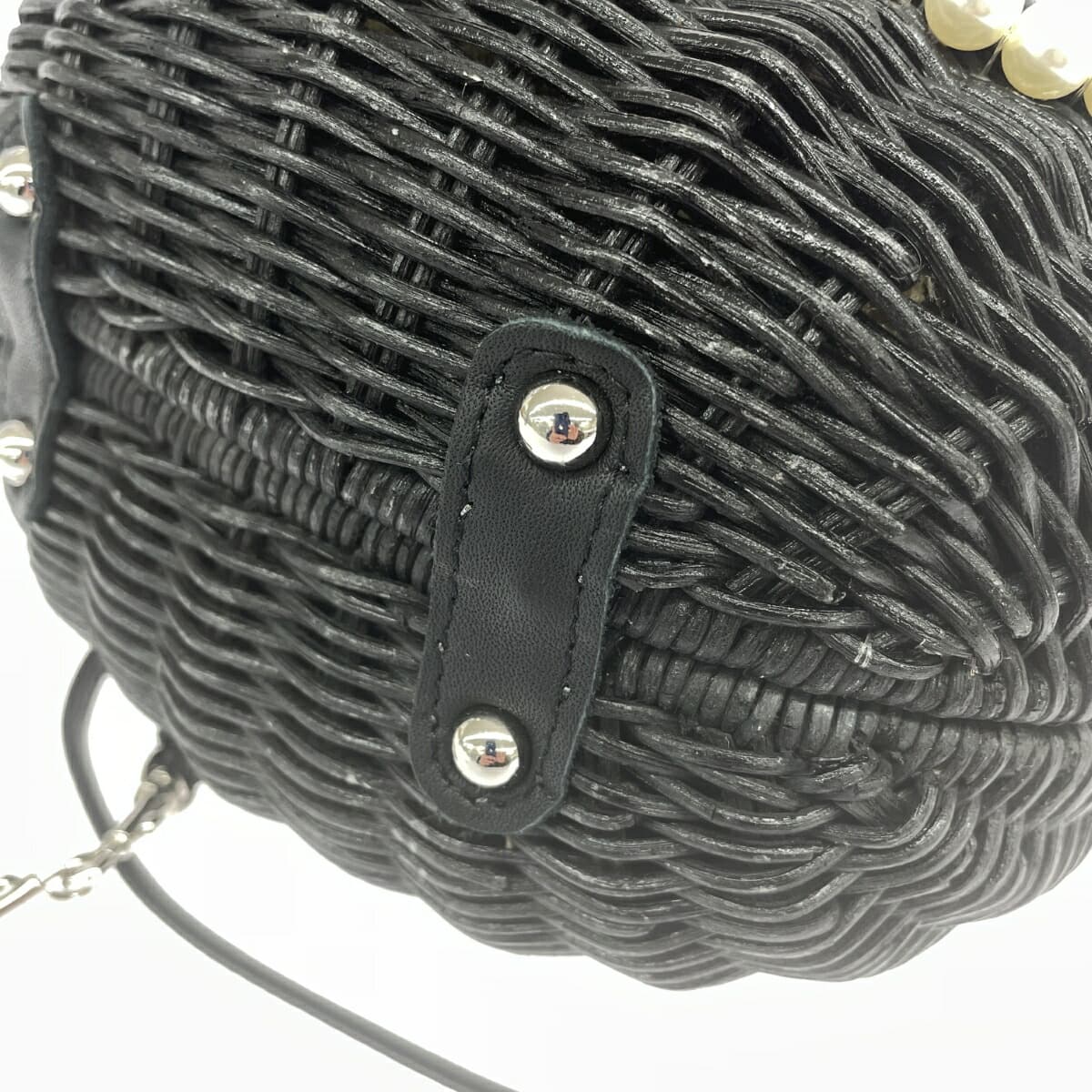 a-jolie Shoulder Bag / Hello Kitty / Rattan with scratches - Black Ladies 6