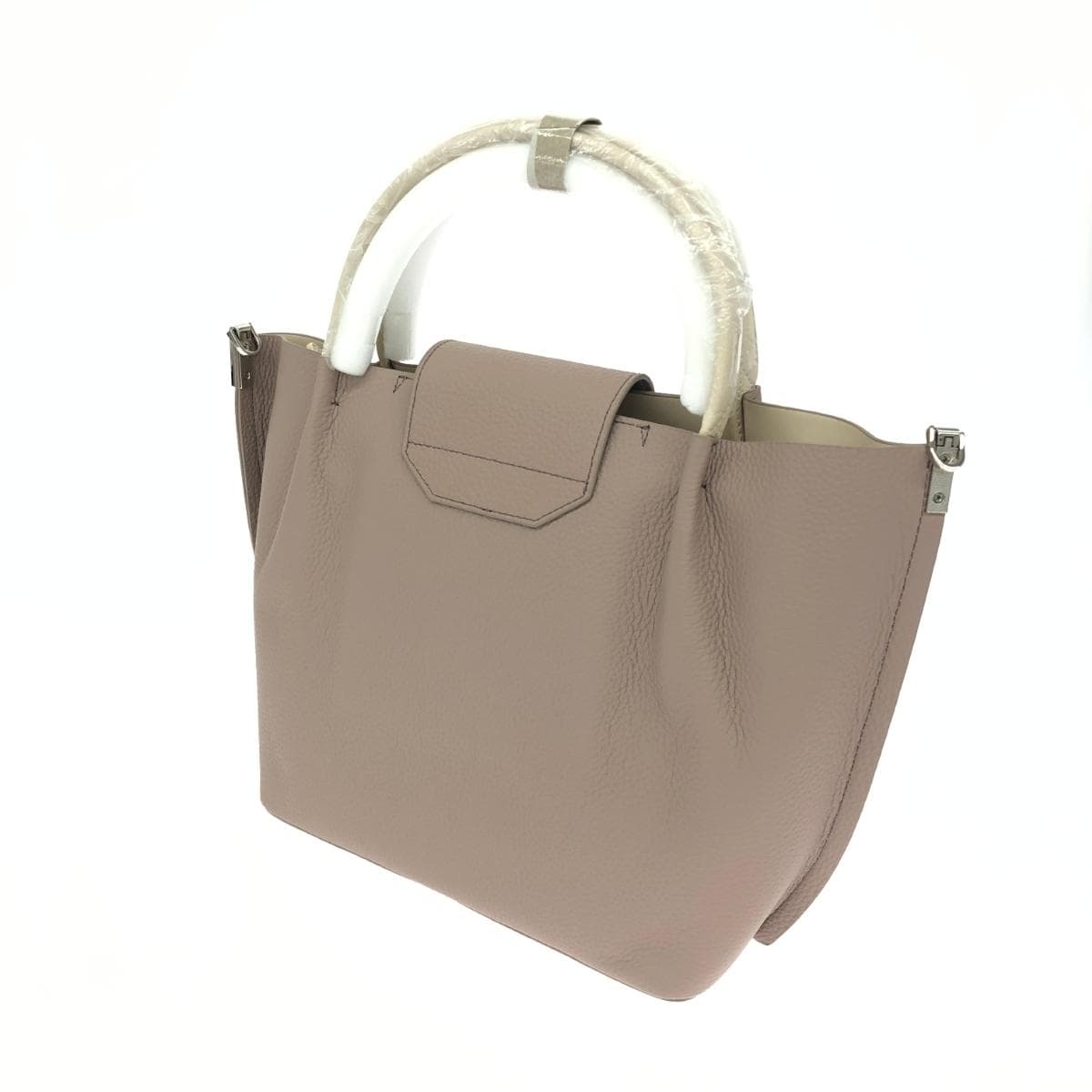 BARCOS 2WAY Bag Unused Item with Shoulder Bag Leather Greige Women's 3