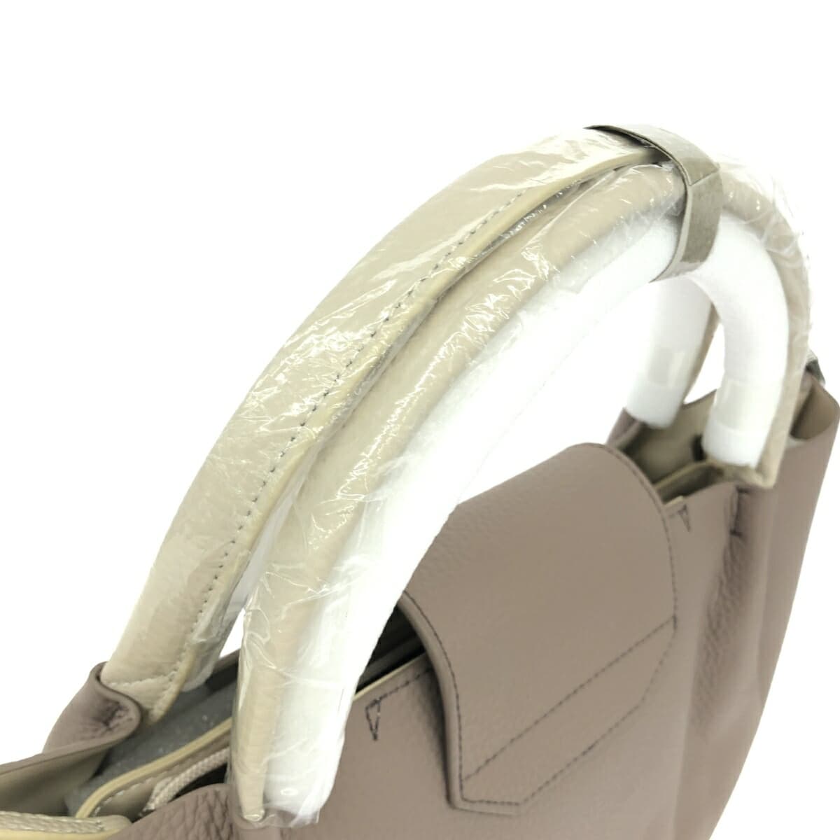 BARCOS 2WAY Bag Unused Item with Shoulder Bag Leather Greige Women's 4