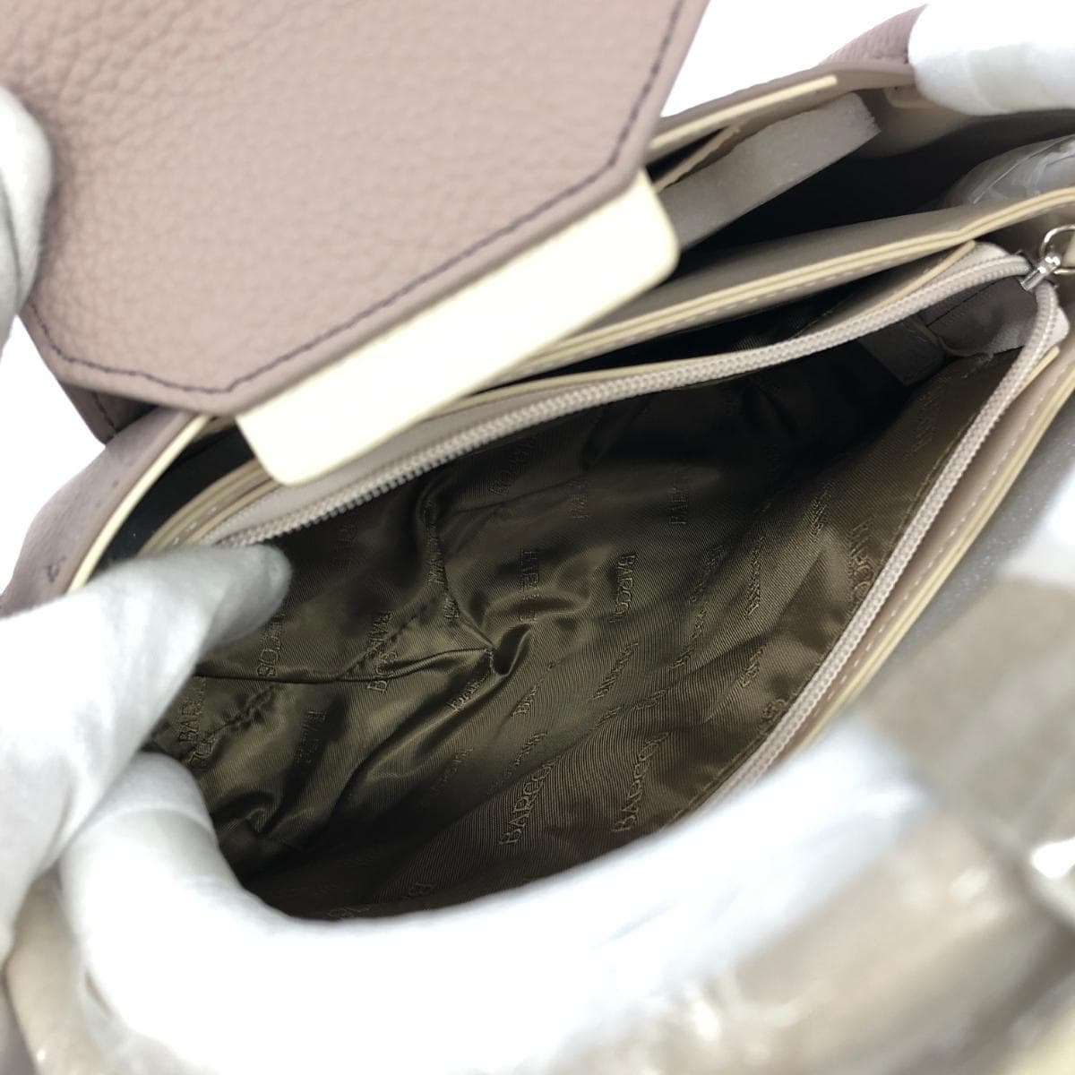 BARCOS 2WAY Bag Unused Item with Shoulder Bag Leather Greige Women's 7