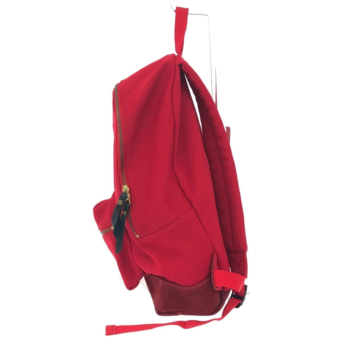 FRED PERRY Backpack Logo Embroidery / Suede Combination Red Unisex 2