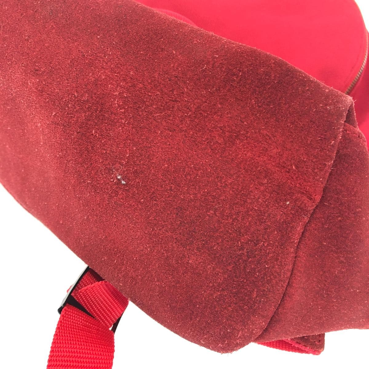 FRED PERRY Backpack Logo Embroidery / Suede Combination Red Unisex 7