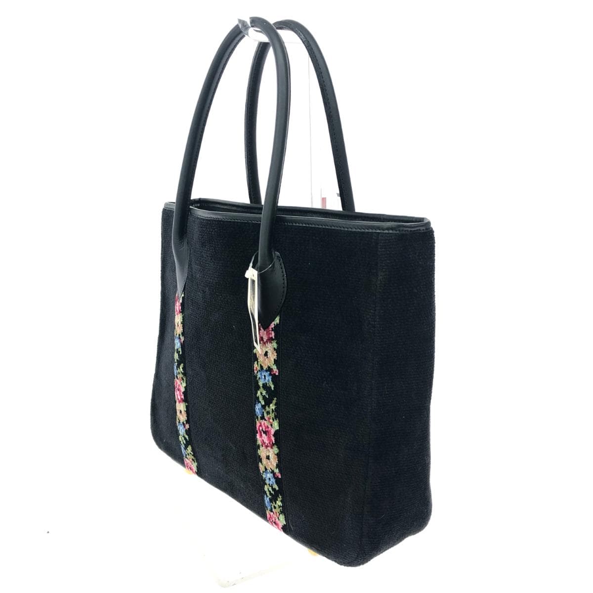 Lake Alster Tote Bag Unused Chenille Weave Black Women's 3