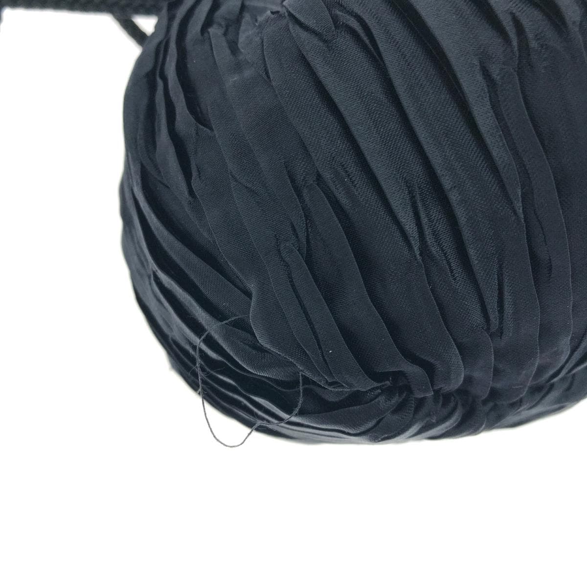 LA BAGAGERIE Drawstring Shoulder Bag Good Condition Satin Black Women's 7