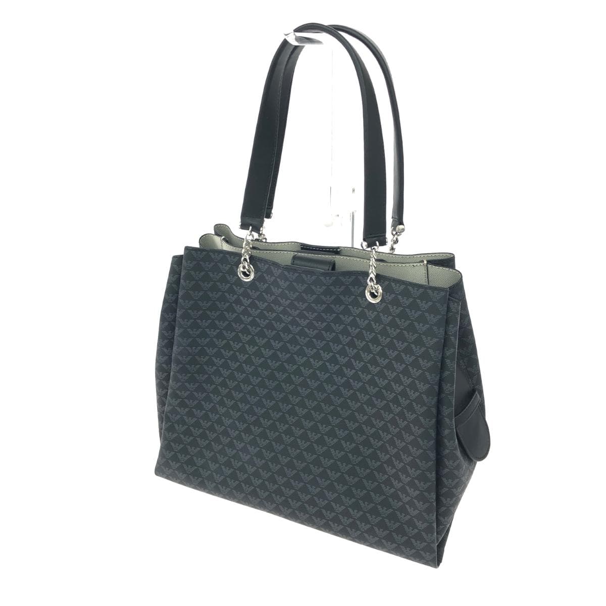 EMPORIO ARMANI 2WAY bag in excellent condition, all-over eagle pattern, black, for women 3