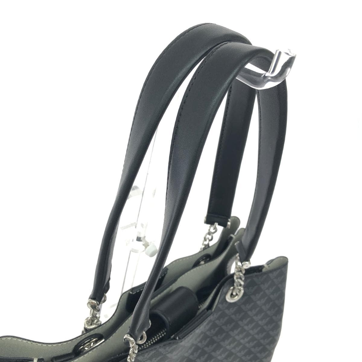 EMPORIO ARMANI 2WAY bag in excellent condition, all-over eagle pattern, black, for women 4